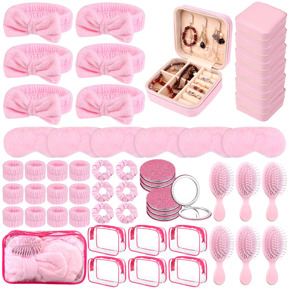 54Pcs Spa Party Supplies Pink Sleepover Favors for Women - Shknldzsm Official Imagery - 2