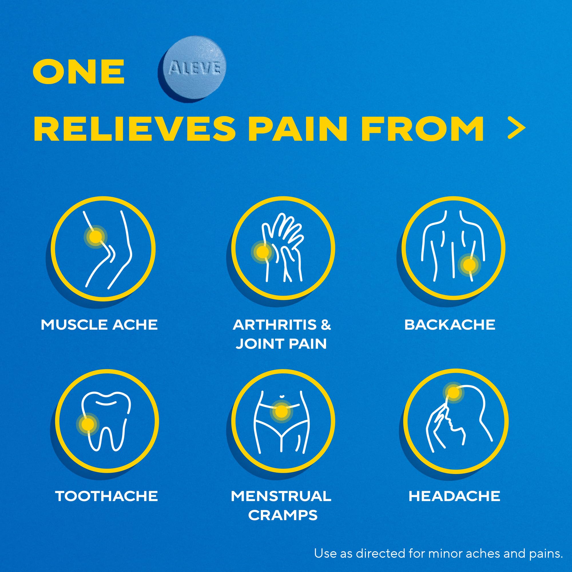 Aleve Back & Muscle Pain Relief Naproxen Sodium 250 Tablets