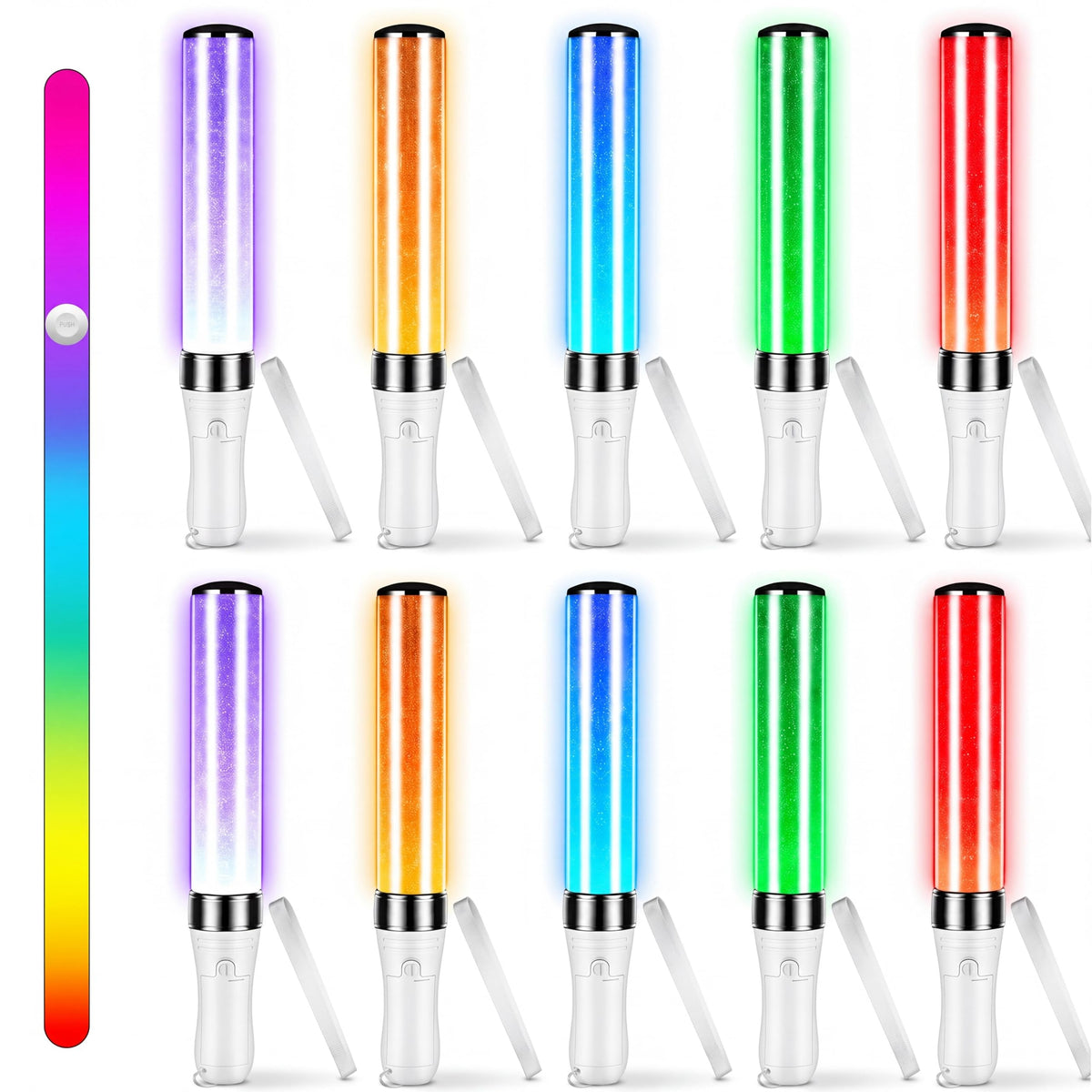 Lewtemi 6 Pcs Halloween LED Glow Sticks 15 Color Reusable - Lewtemi Official Imagery - 1