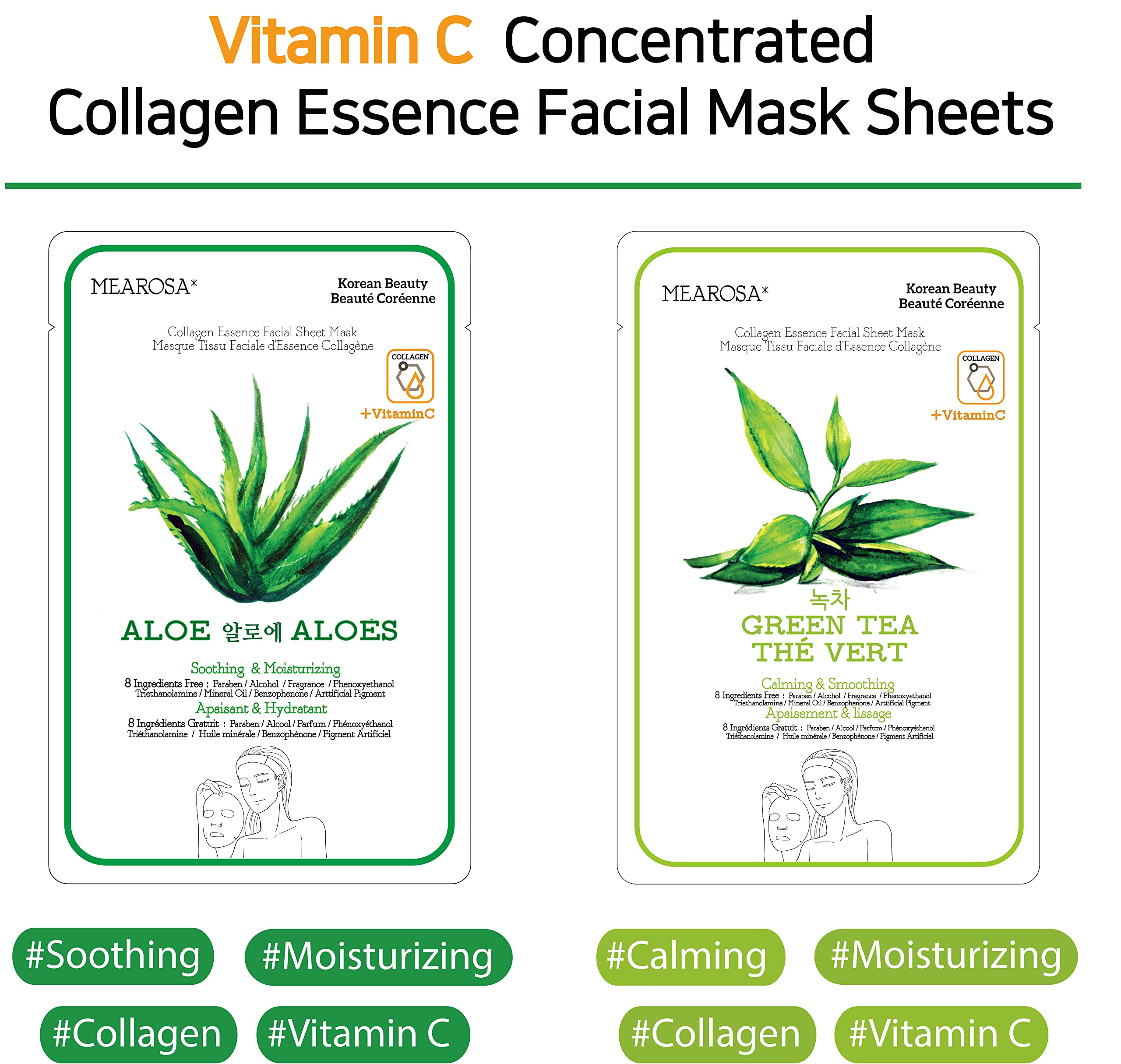 Vitamin C Collagen Firming Essence Face Mask Beauty Facial Mask - MEAROSA DESIGN