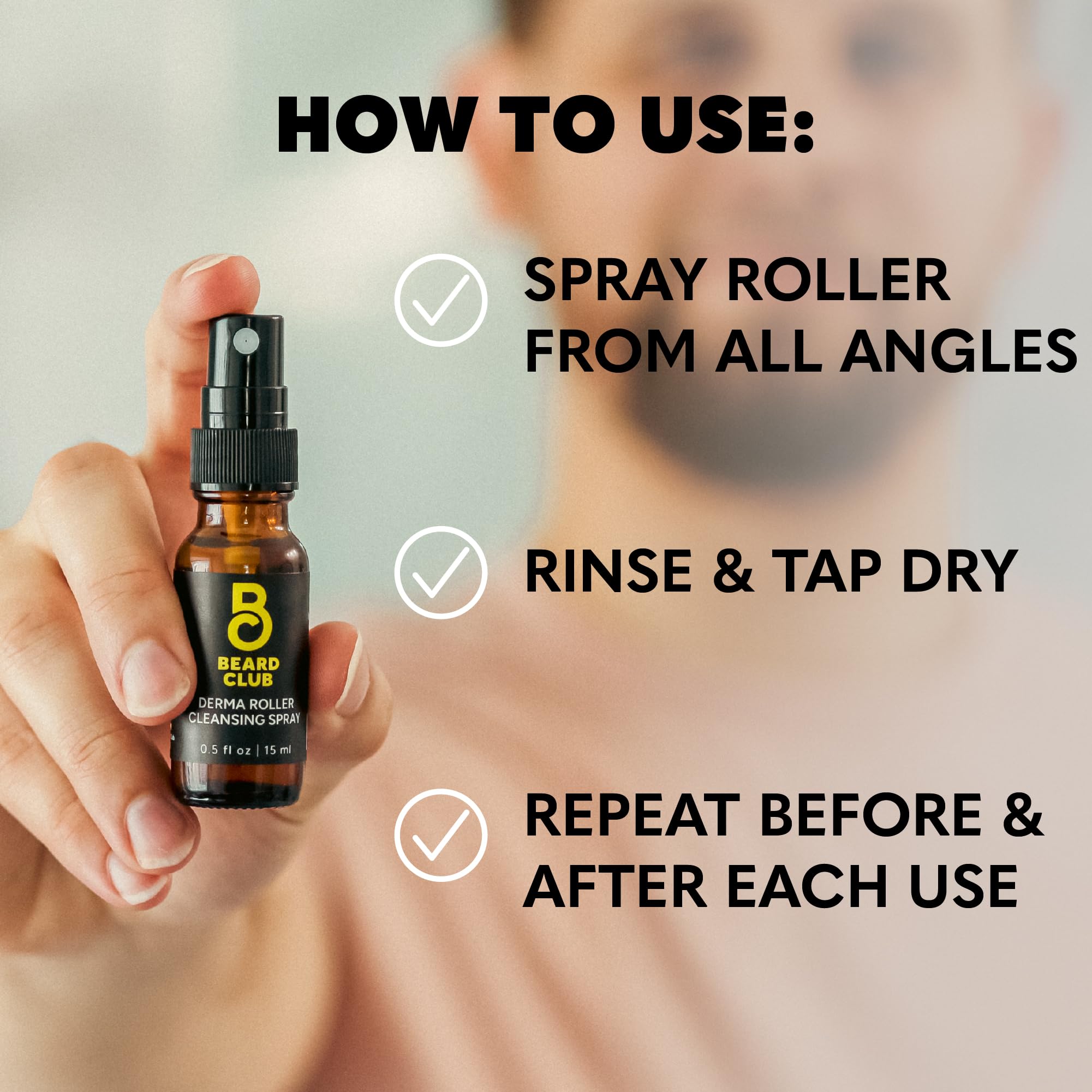 The Beard Club Derma Roller Replacement Head Cleansing Spray - The Beard Club Official Imagery - 7