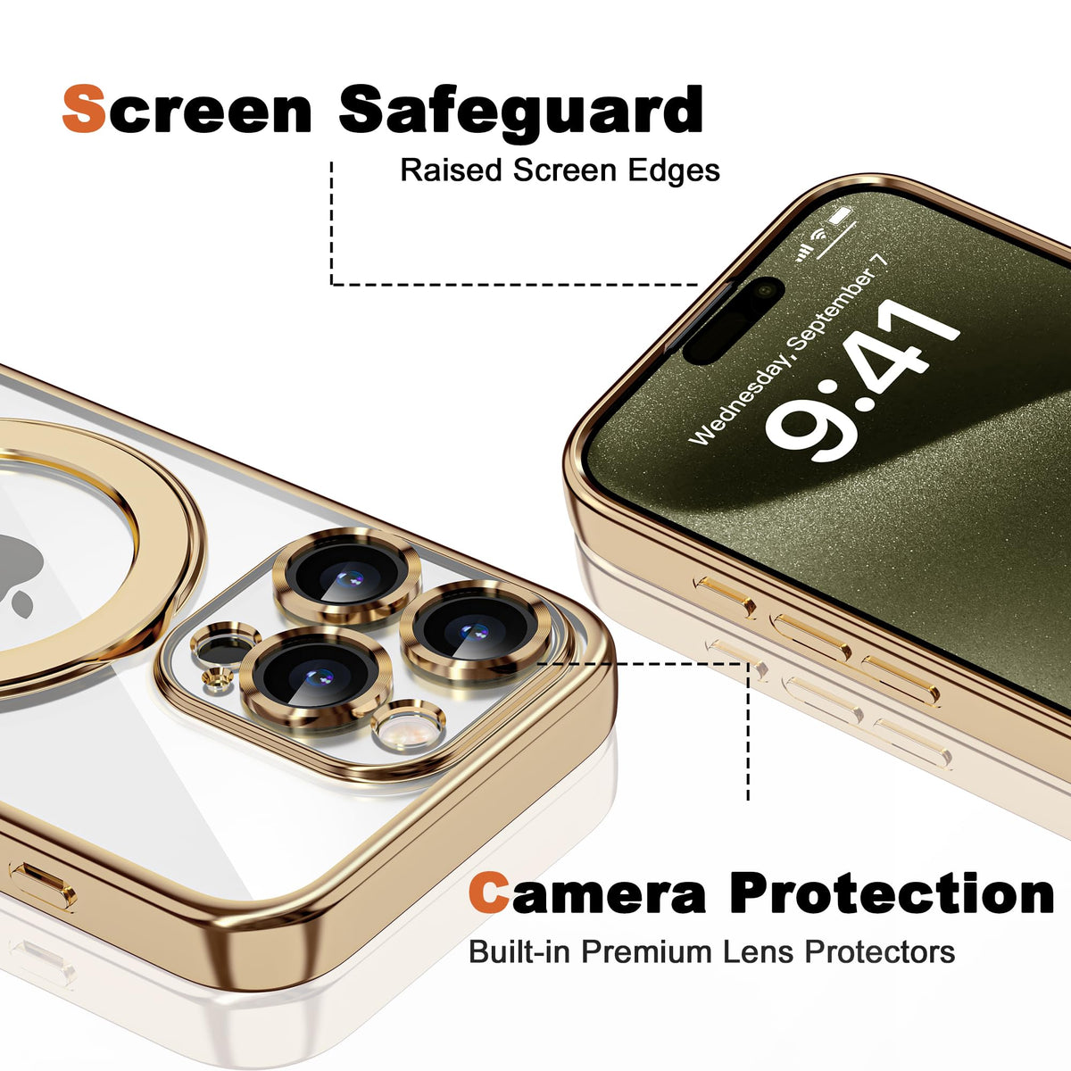 Plating Clear Phone Case for iPhone 14 Pro with Stand 6 1 - ETPESOK Official Imagery - 8