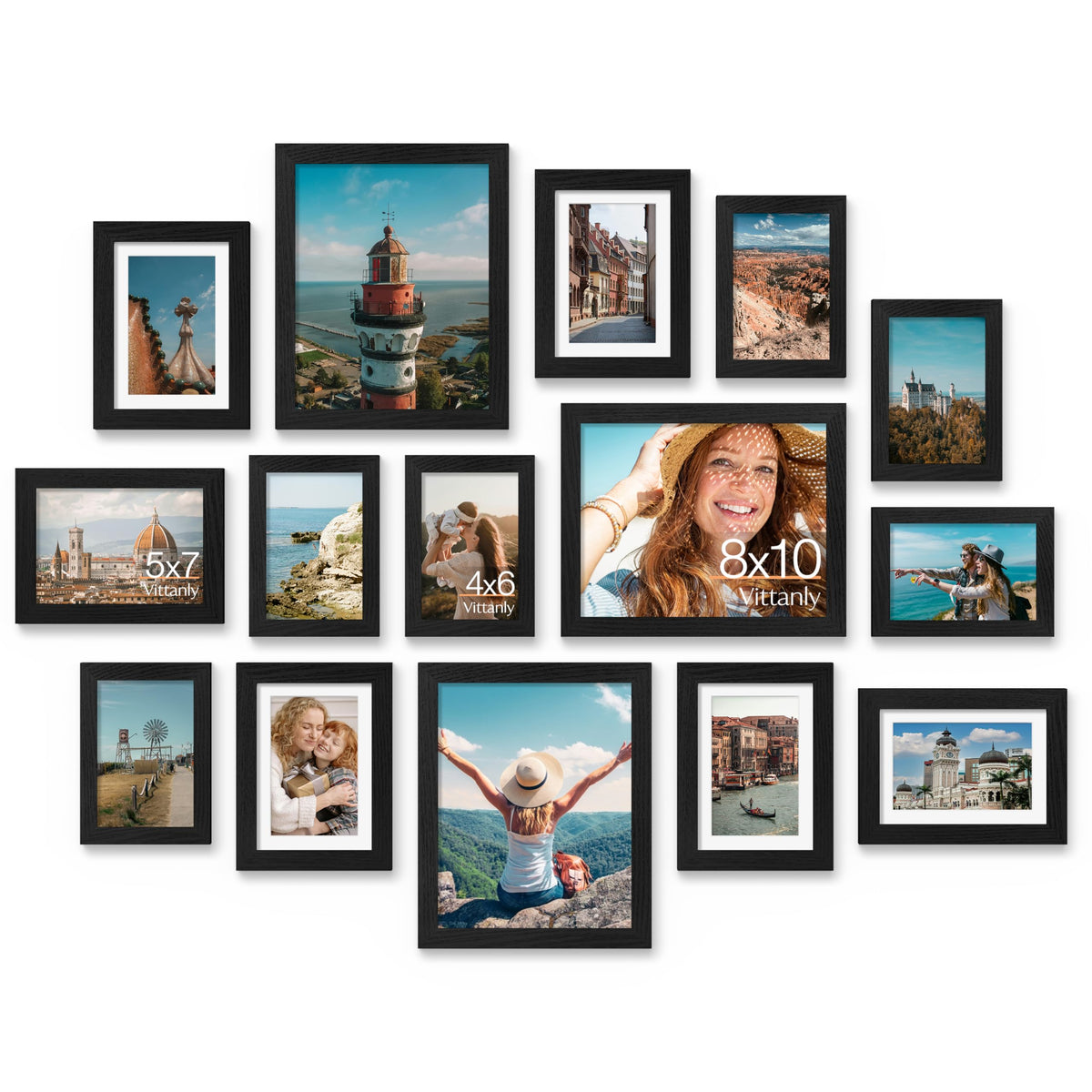 15 Pack Picture Frames Collage Wall Decor Wall Tabletop - Vittanly Official Imagery - 1
