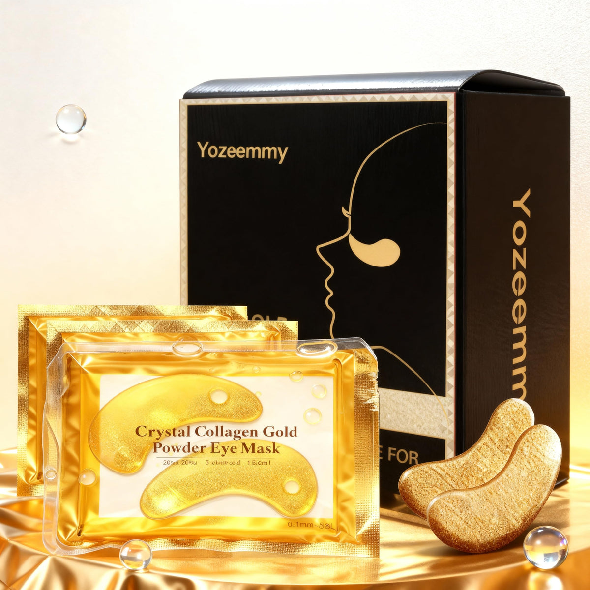 24K Gold Under Eye Patches for Dark Circles Puffiness 20 - Yozeemmy Official Imagery - 7