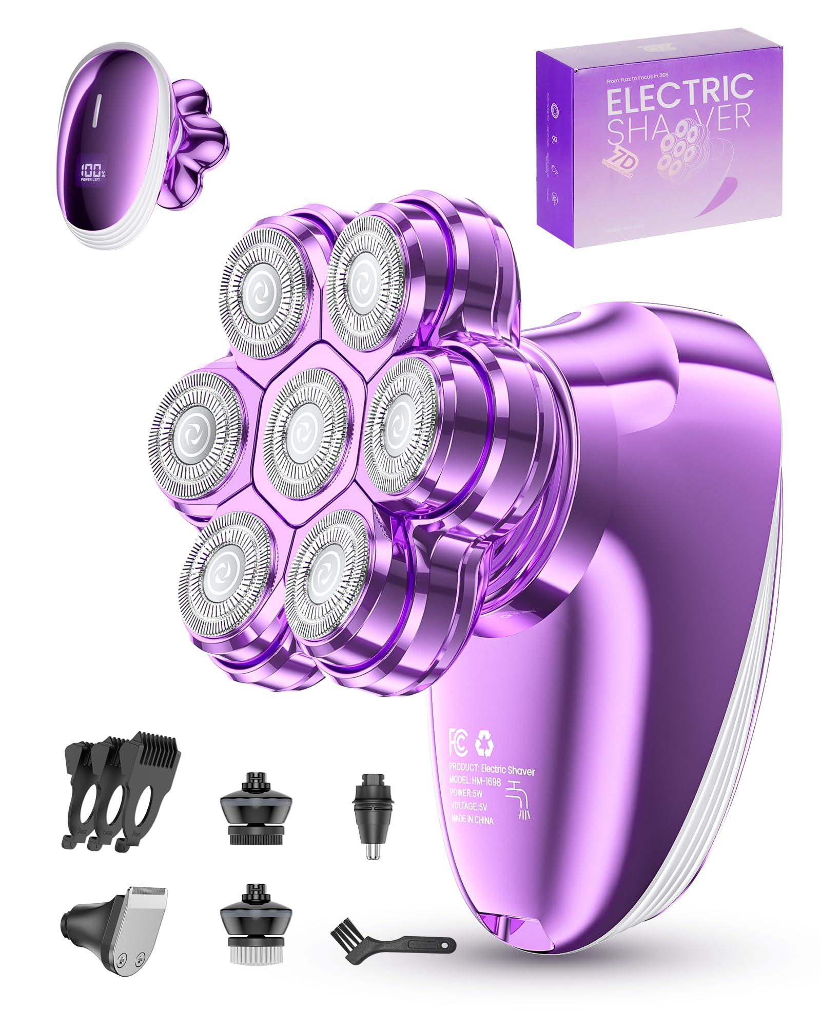 WEQOEE 5-in-1 Electric Razor for Women, 7D Heads