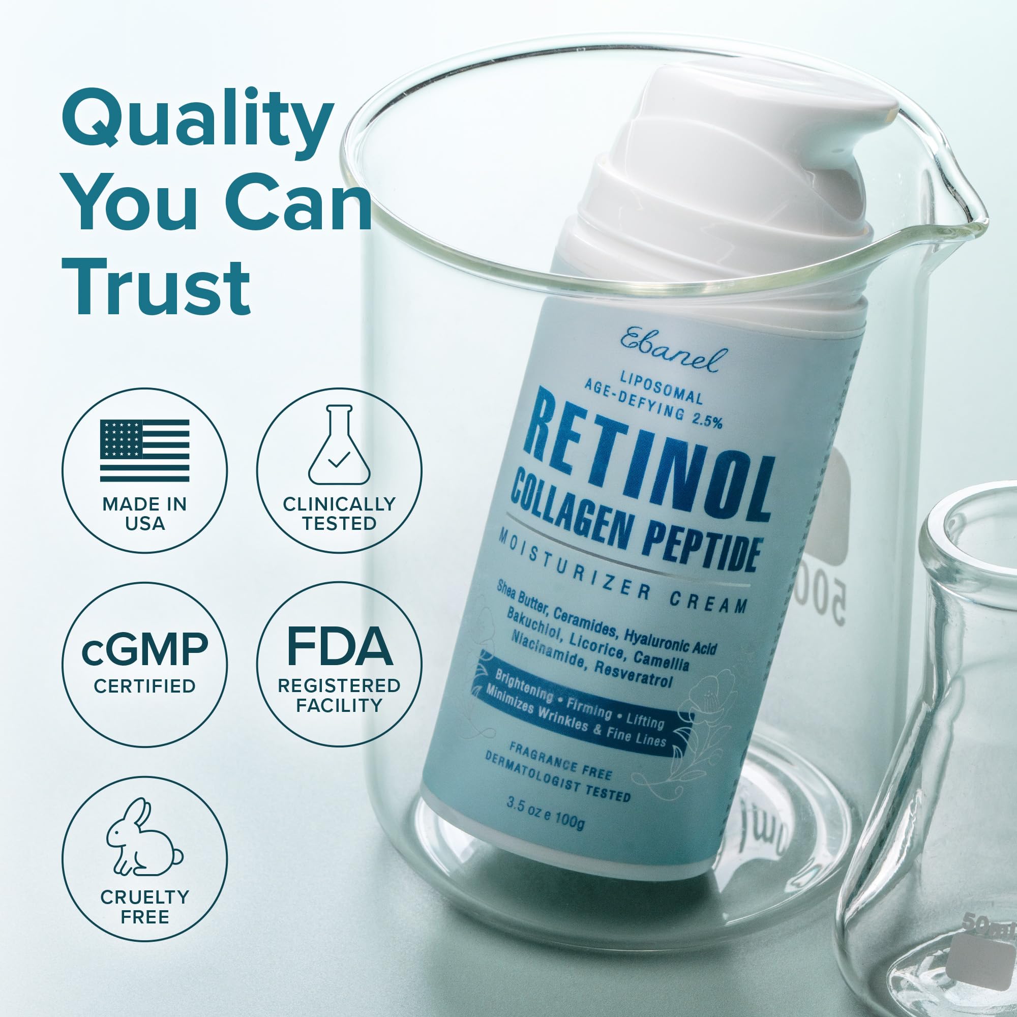 Ebanel Retinol Cream for Face 3 5Oz with Collagen Peptide - Ebanel Official Imagery - 8