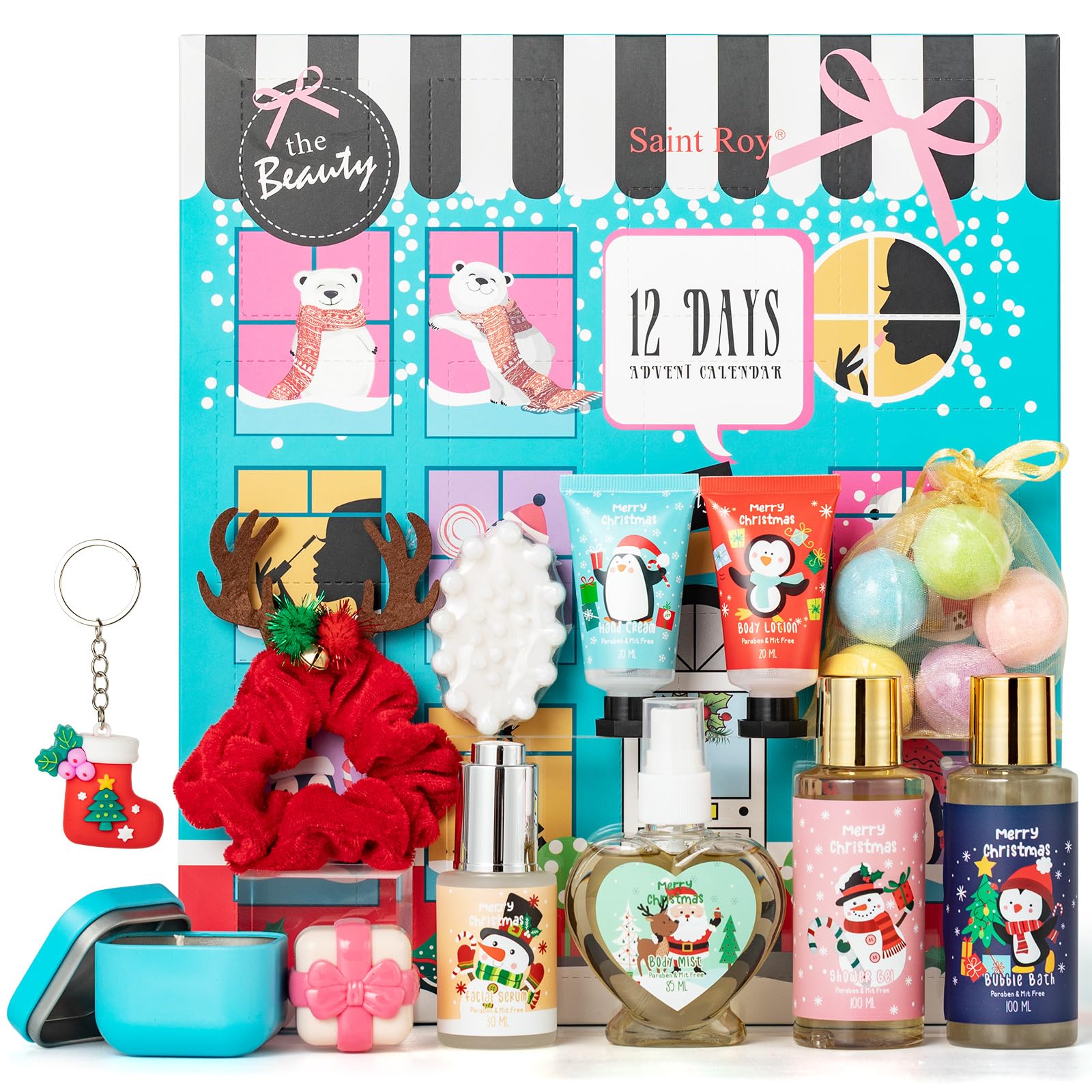 Spa Bath &amp; Body Gifts for Women, Jasmine Peony Spa Gift - Saint Roy