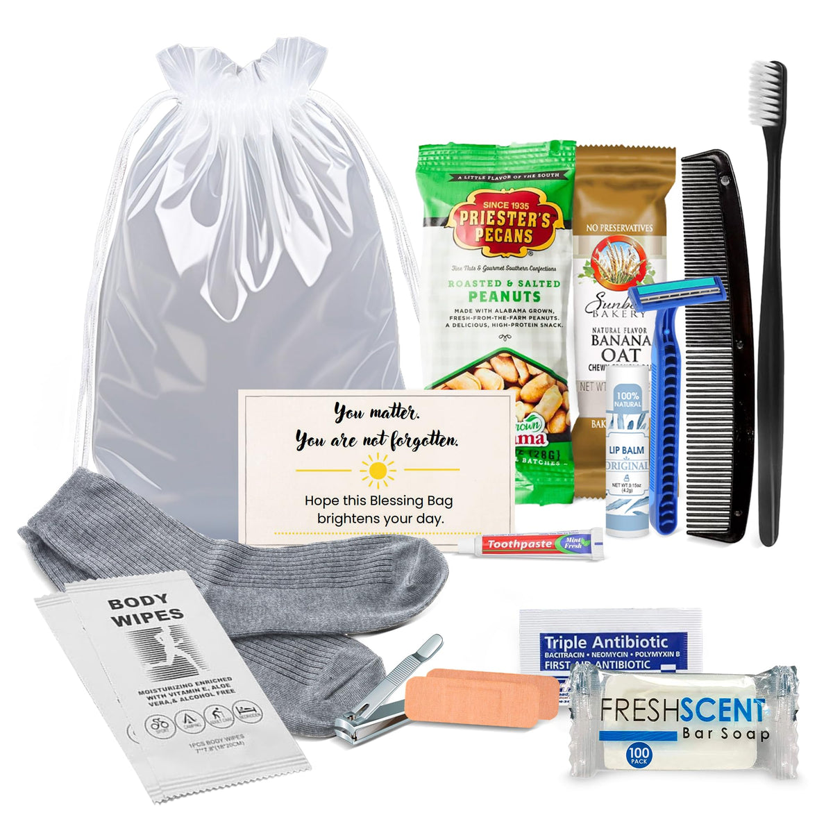 Homeless Care Package Complete Hygiene Kits for homeless - Premium Selection Official Imagery - 1