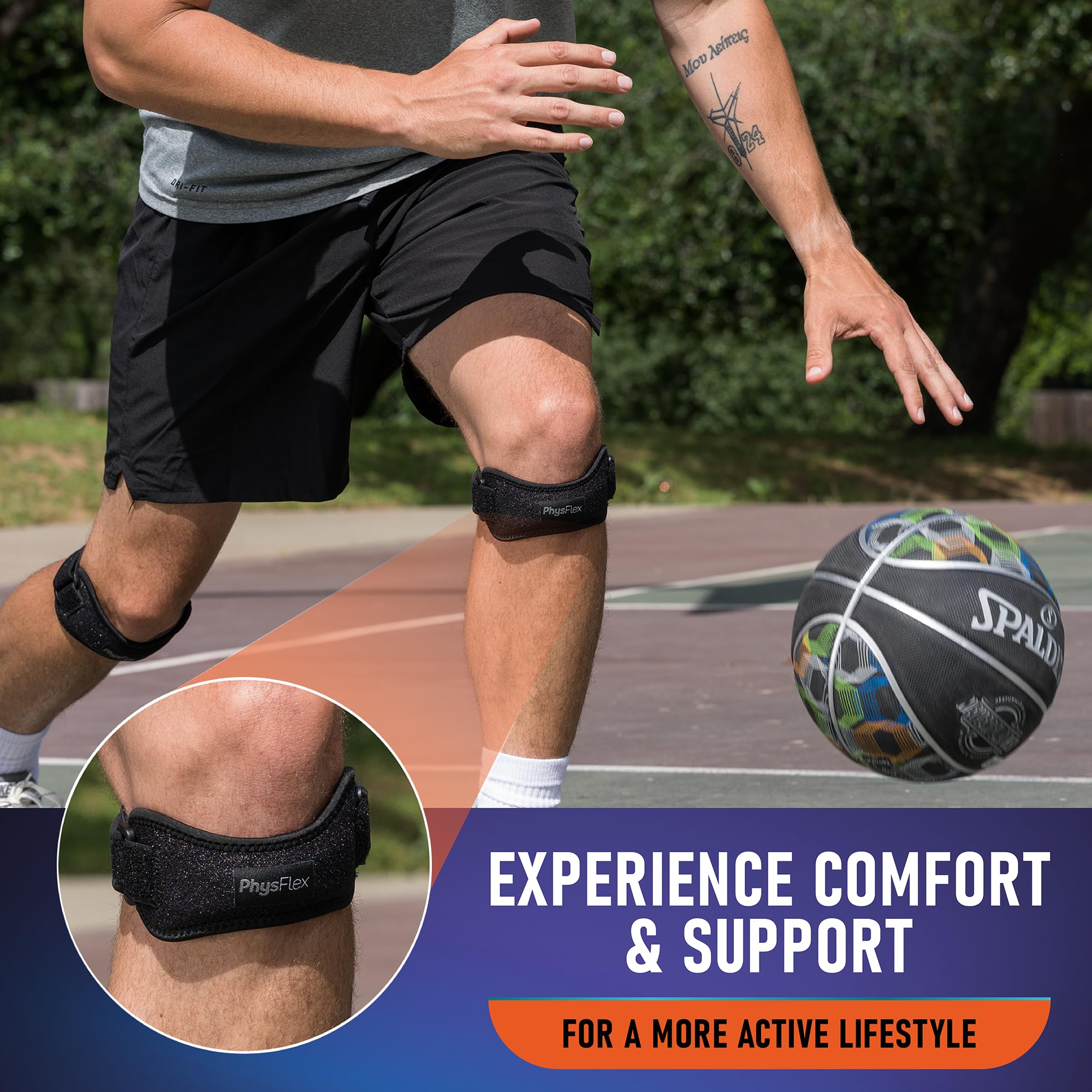 2 Pack Patellar Tendon Support Strap, Knee Brace, Knee Support, Pain Relief