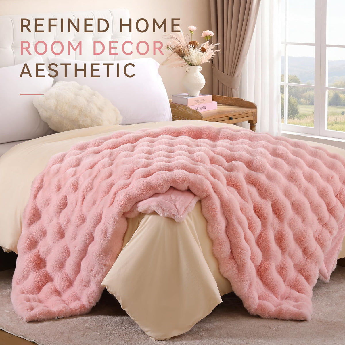 Faux Rabbit Fur Throw for Couch - Smoofy Official Imagery - 8