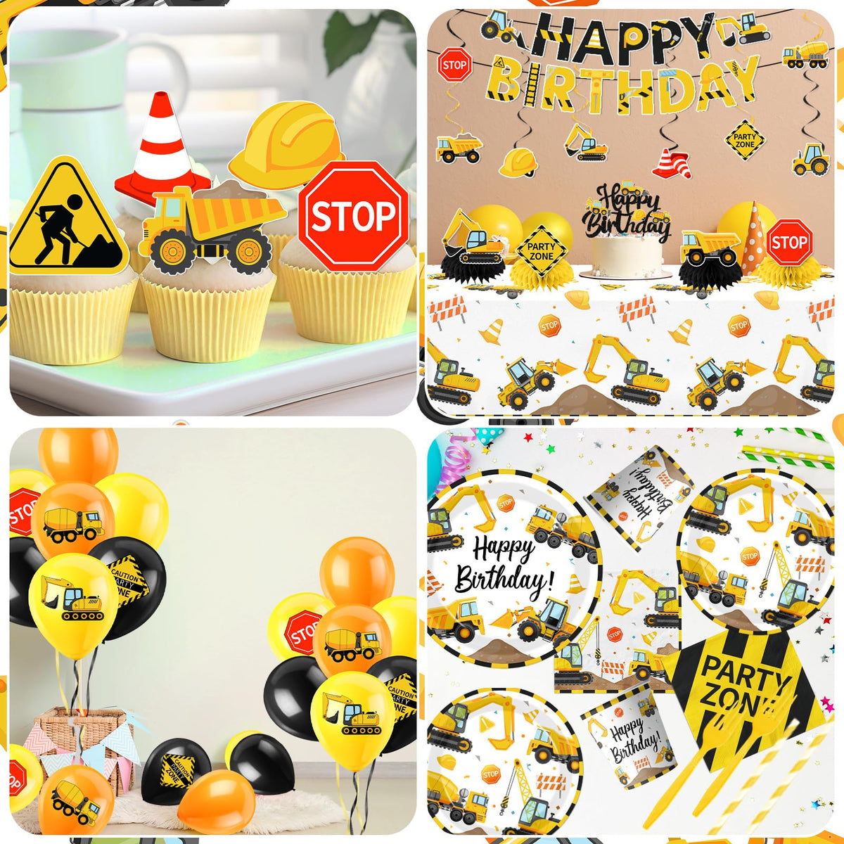 Construction Birthday Decorations 245PCS Construction - Guzbewu Official Imagery - 7