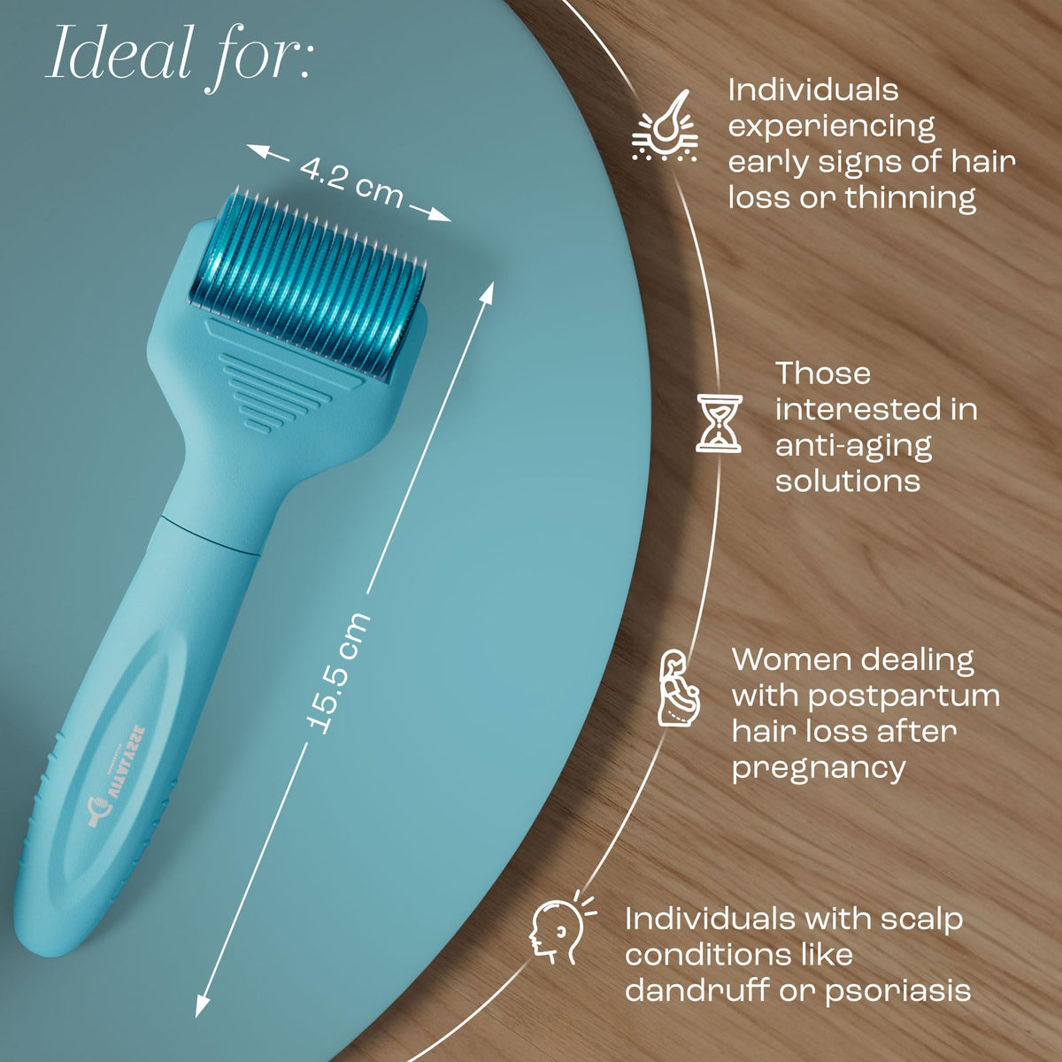 Scalp Derma Roller 0 25mm Microneedling Tool for Hair Scalp - Vitalysse Official Imagery - 5