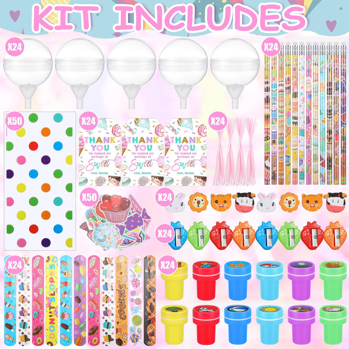 Soulchen 24 Pack Birthday Party Favor Set Bulk Giant - Soulchen Official Imagery - 4
