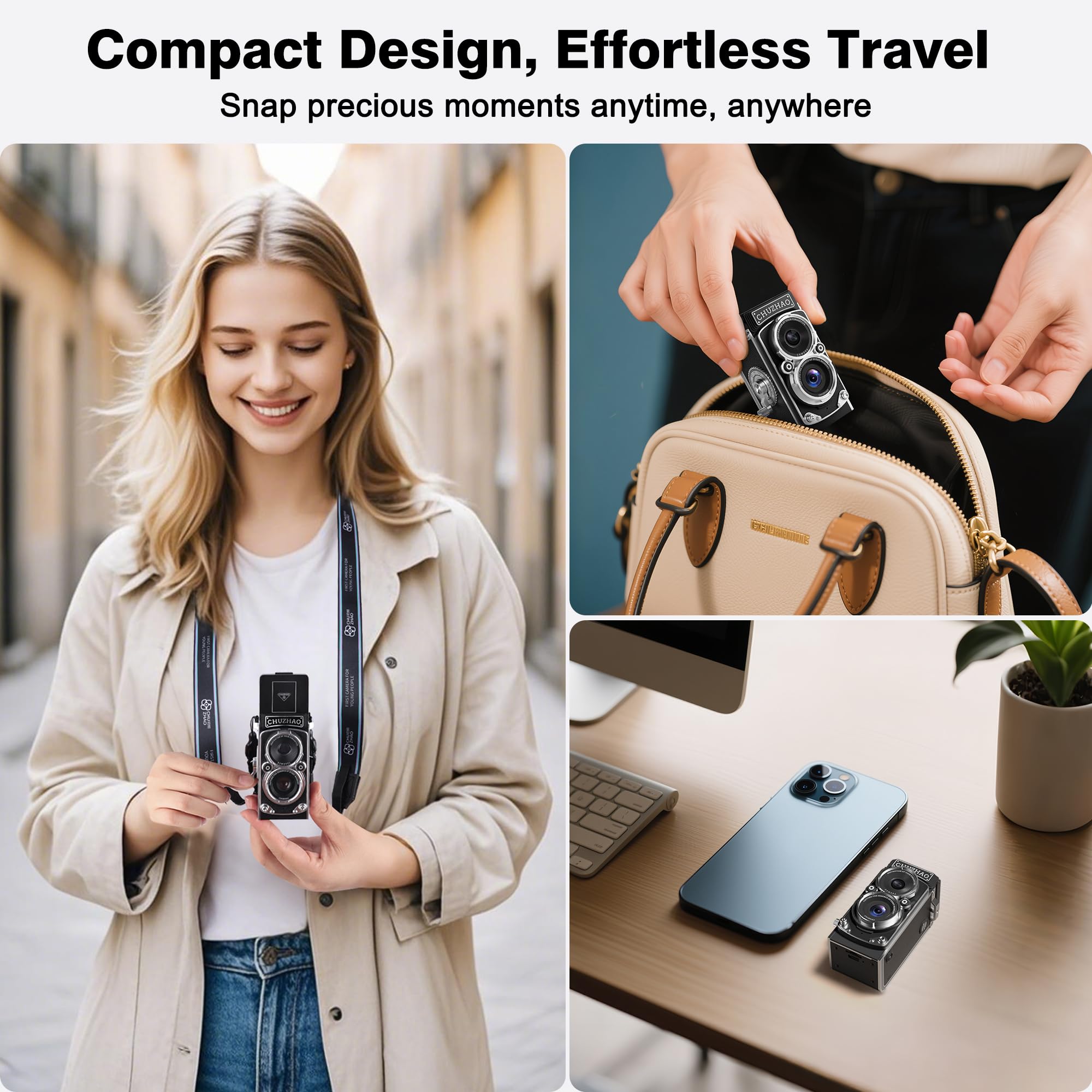 JOYTRIP CHUZHAO Vintage Mini Digital Camera, Portable TLR Style R - JOYTRIP Official Product View 5