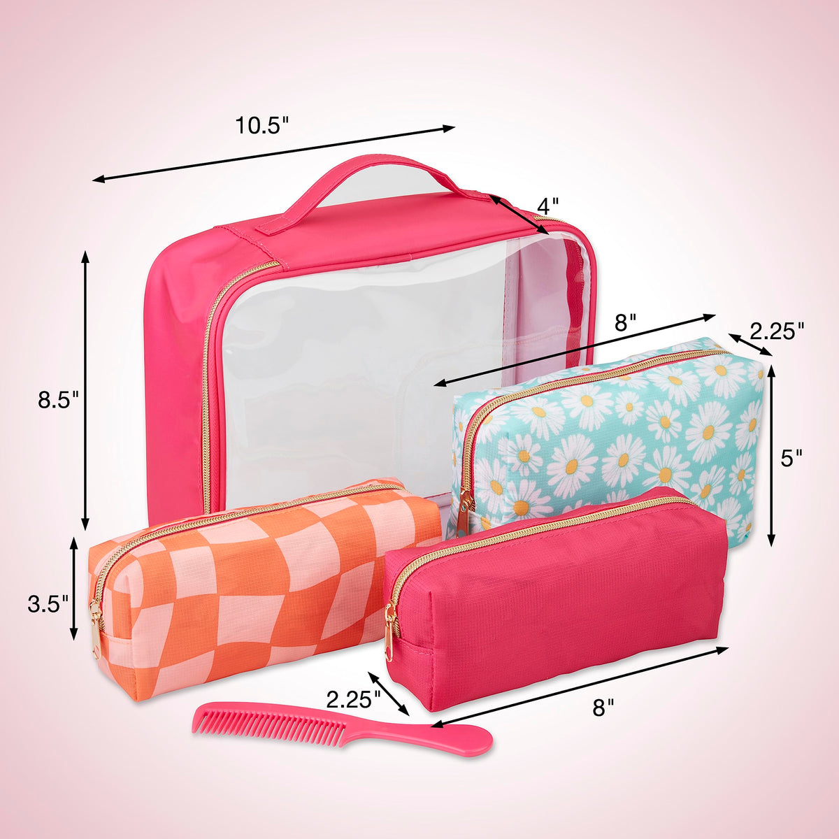 Conair 5 Piece Toiletry and Cosmetic Bag Set Under 30 - Conair Official Imagery - 3