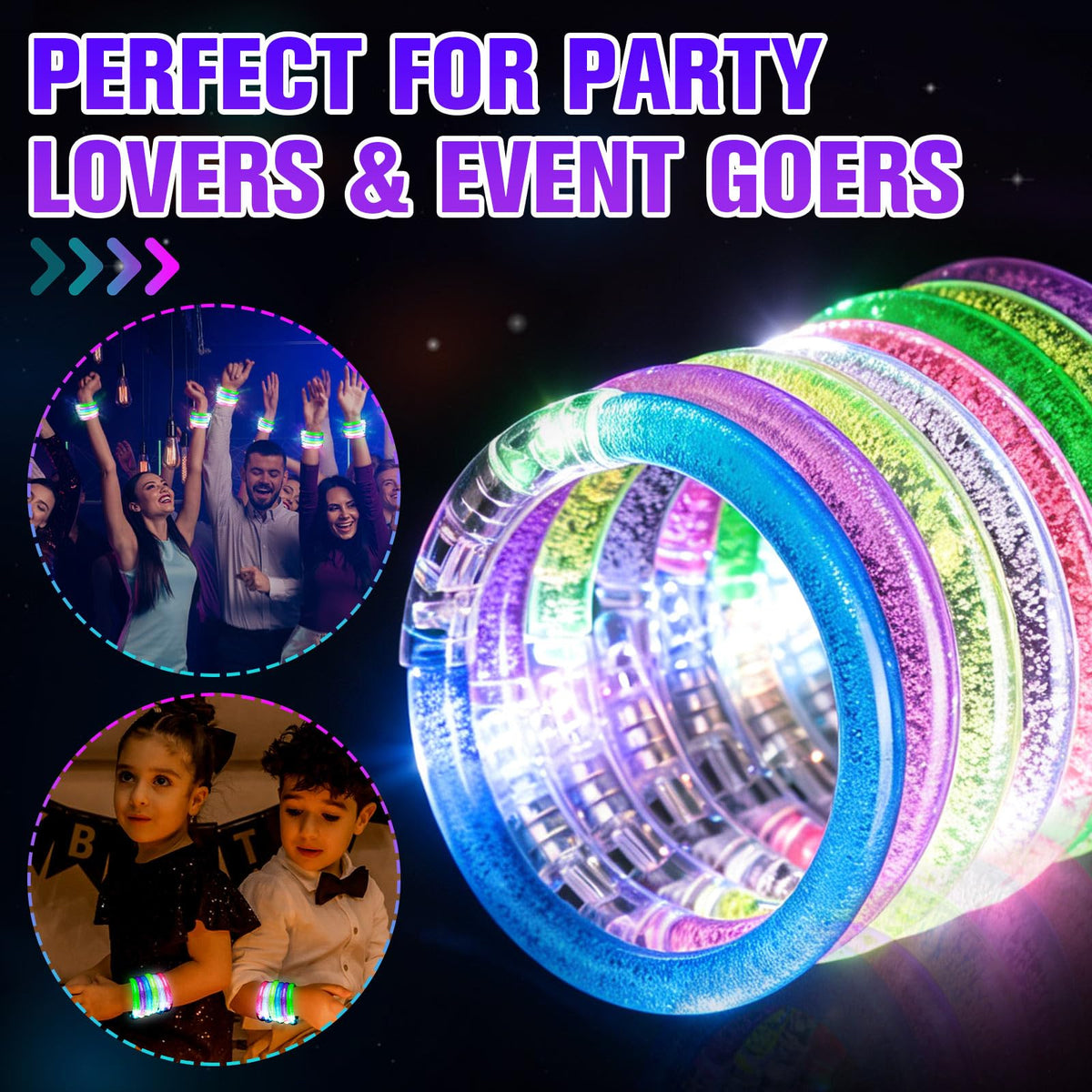 120PCS LED Light up Bracelets Glow in the Dark Party - PrimorixDD Official Imagery - 5