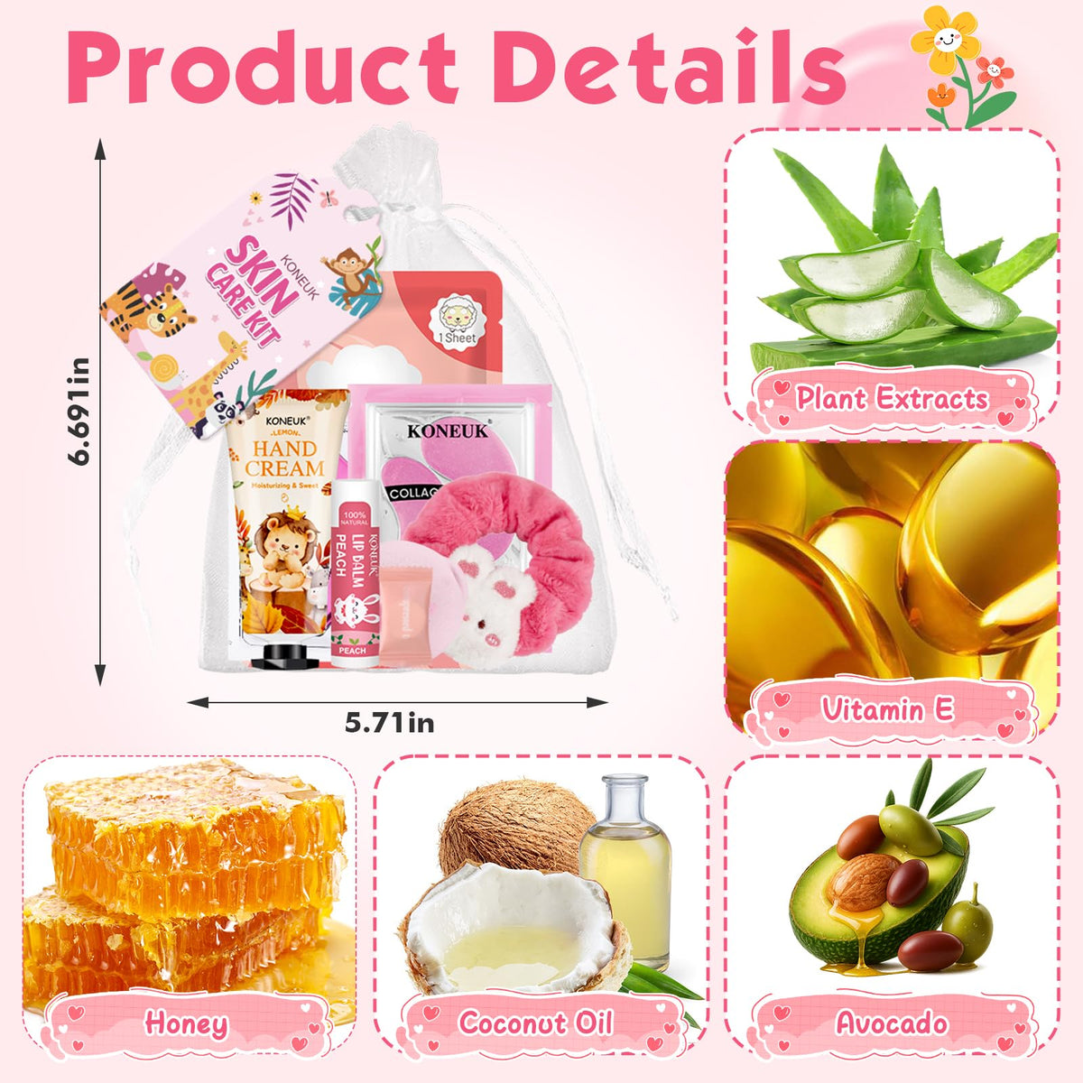 KONEUK 70PCS Animal Spa Party Supplies for Girls Spa Party - KONEUK Official Imagery - 6