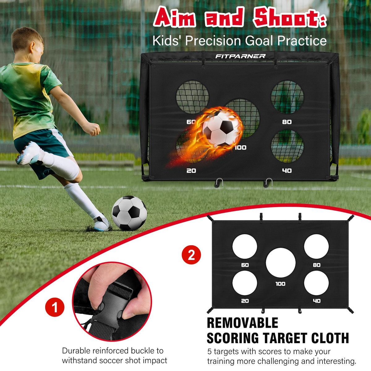 Soccer Goal Backyard Soccer Goals for Kids 2 Pack 4x3 6x4 FT - FITPARNER Official Imagery - 4
