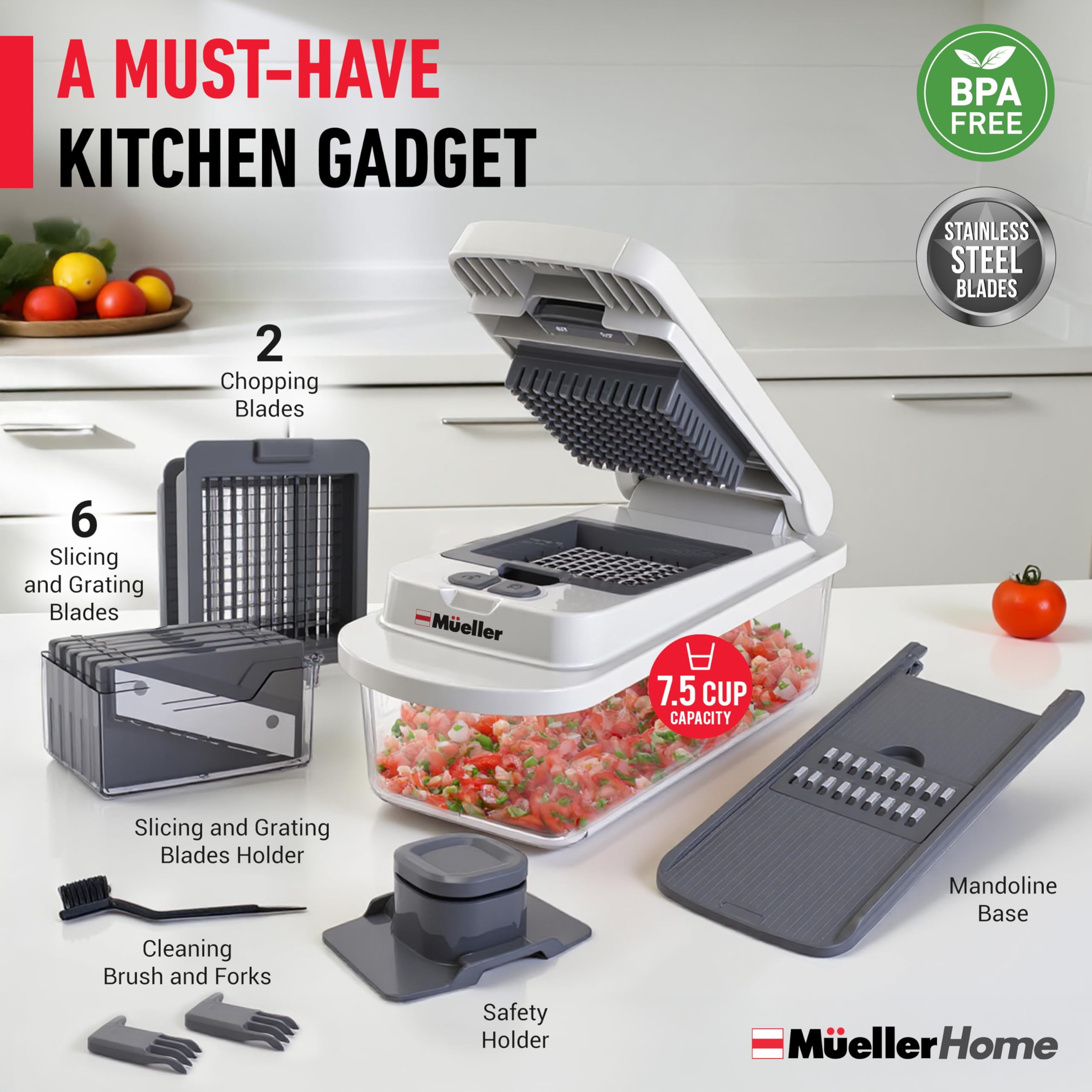 Mueller The Real Original Pro Vegetable Chopper & Mandoline Slice by Mueller - Angle View 8