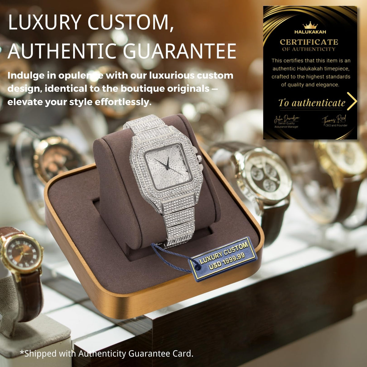 Halukakah Diamonds Gold Watch Iced Out Men s 18K Real Gold - Halukakah Official Imagery - 8