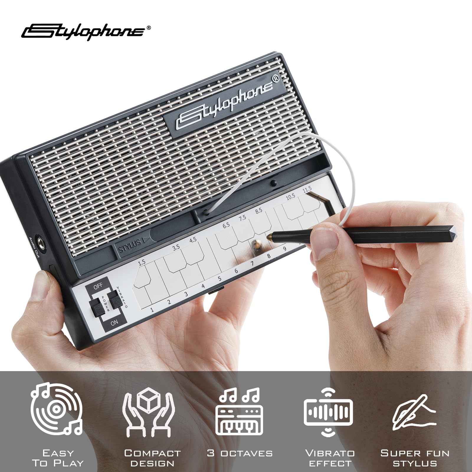 Stylophone The Original Pocket Electronic Synthesizer | Synth Mus by Stylophone - Angle View 2