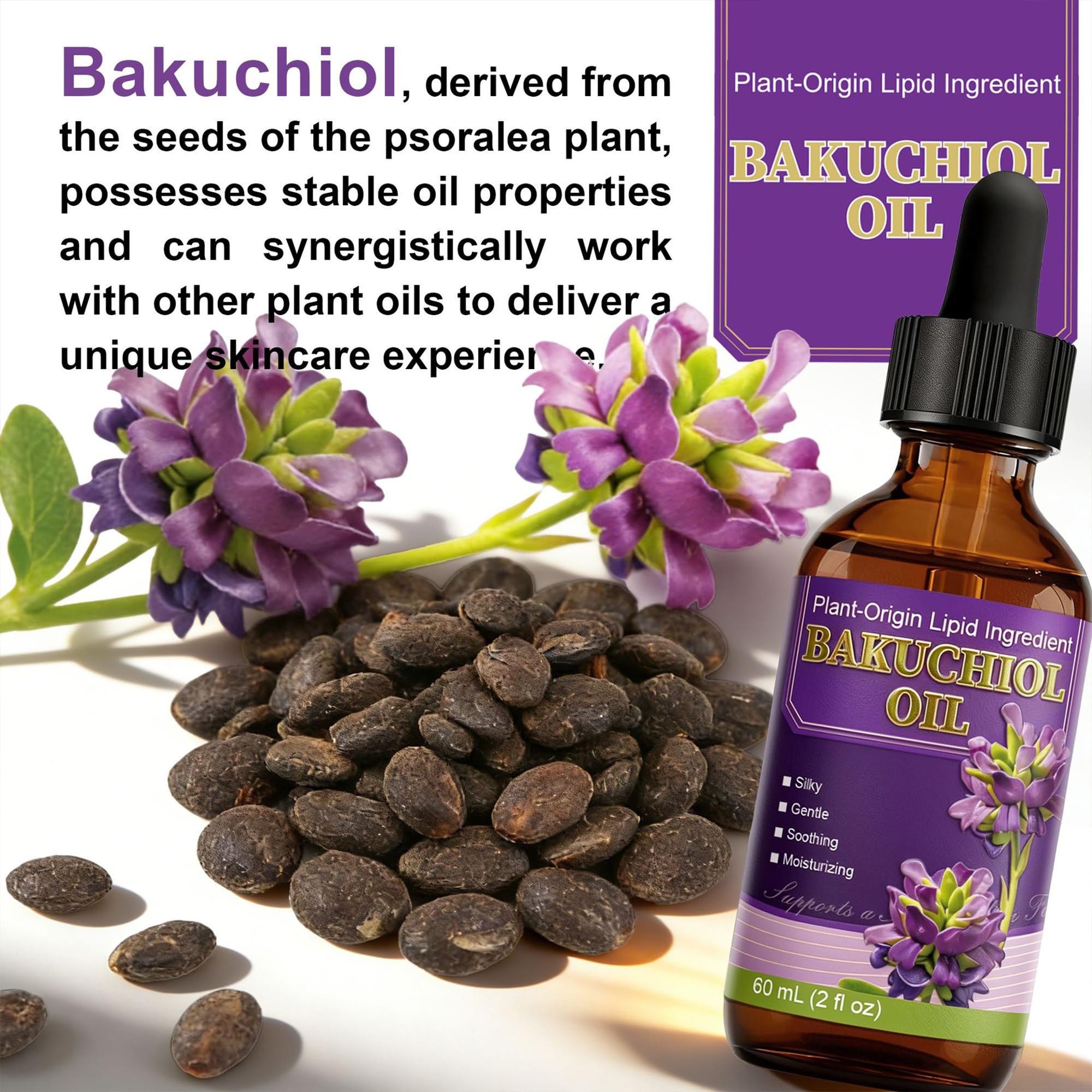 Bakuchiol Oil Organic Cold Pressed for Face, Retinol Alternative Anti Aging - Generic Official Product View 3