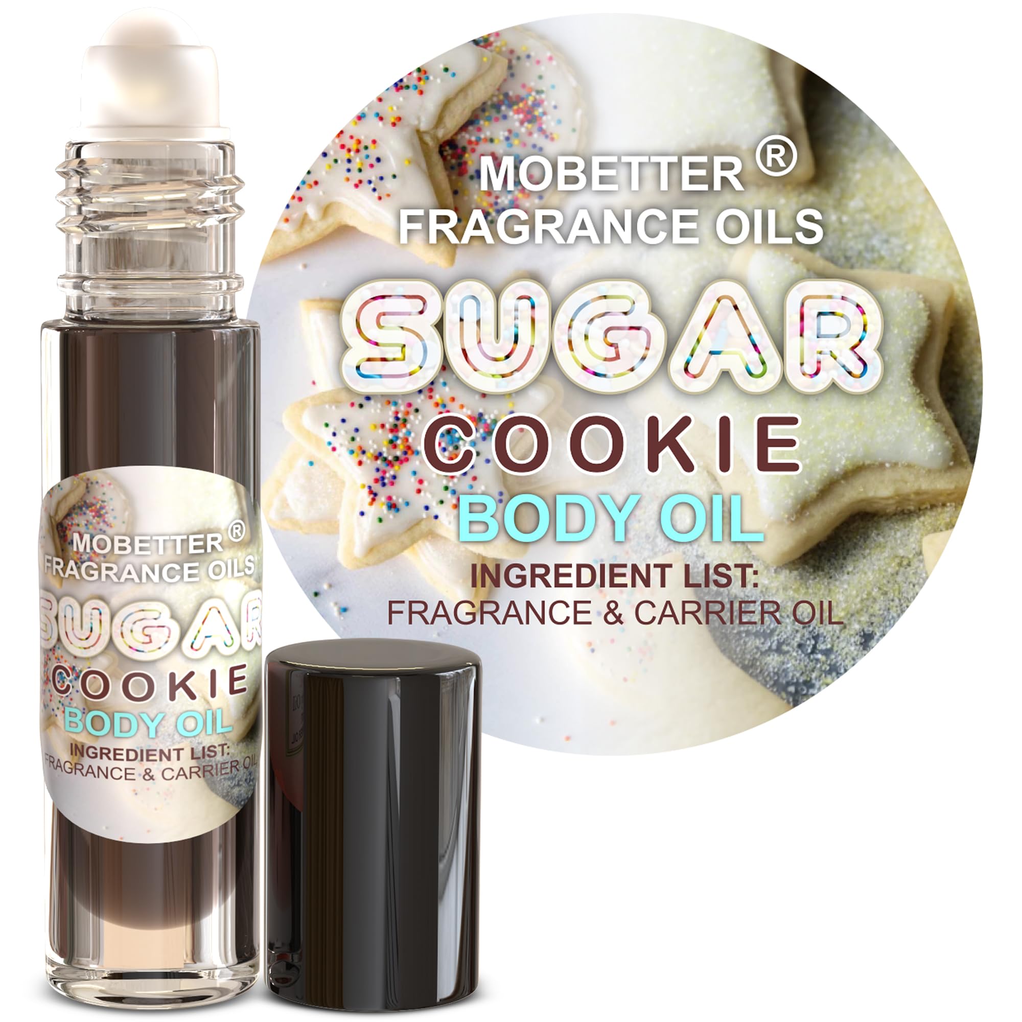 MOBETTER FRAGRANCE OILS Sugar Cookie Perfume Body Oil, Long - Product Imagery