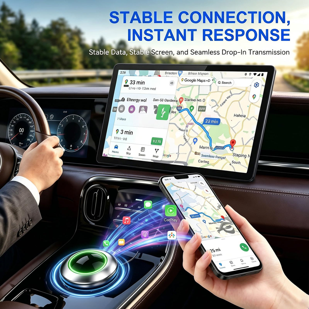UFO Shaped Wireless CarPlay Adapter Plug and Play converts - Yizro Official Imagery - 6