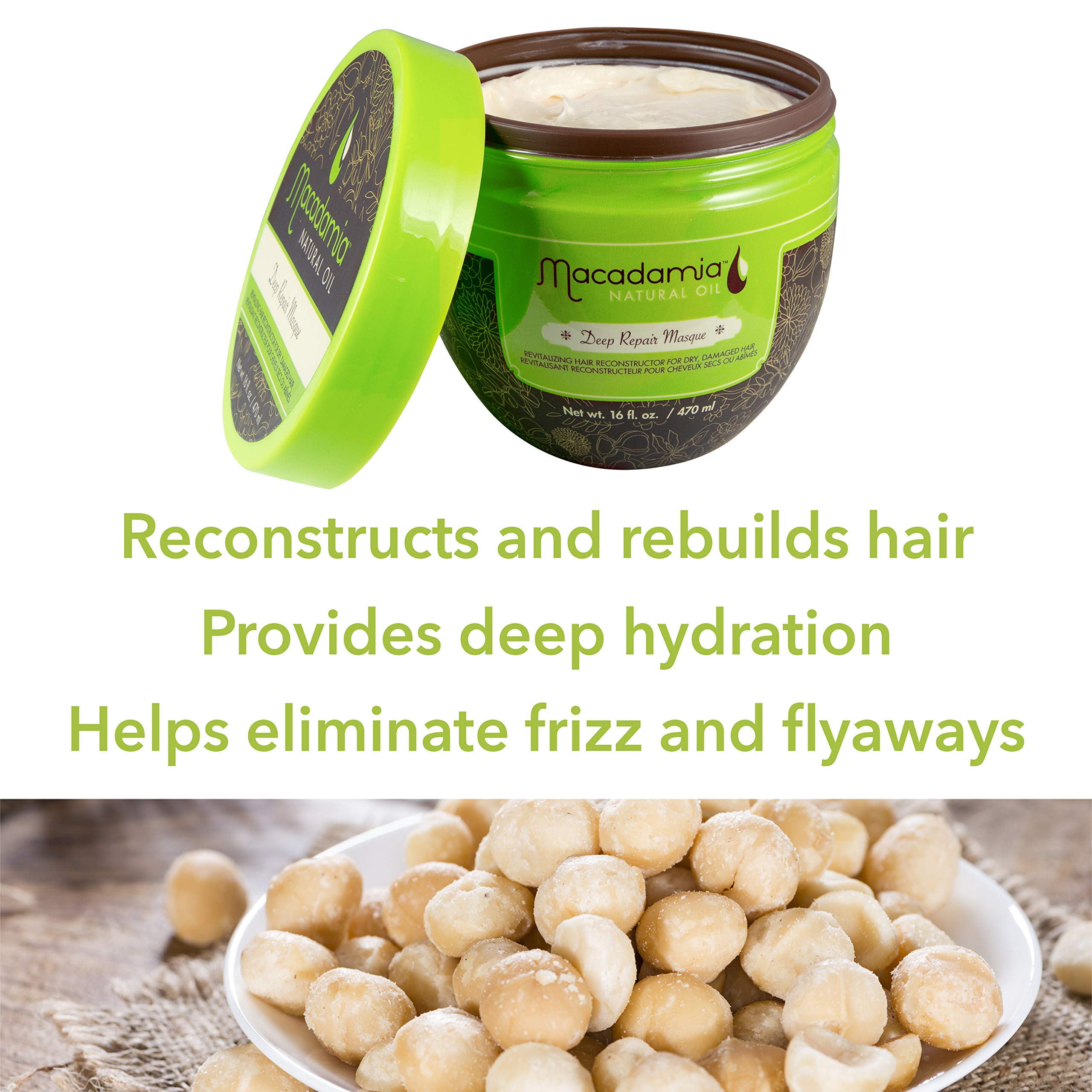 Macadamia Natural Oil Deep Repair Masque for Dry & Damaged Hair, 16 fl oz - Macadamia Natural Oil Official Product View 6