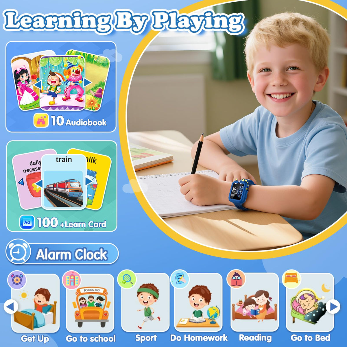 Kids Smart Watch Boys Gift Age 3 12 with 39 Games Alarm - Sedzofan Official Imagery - 8