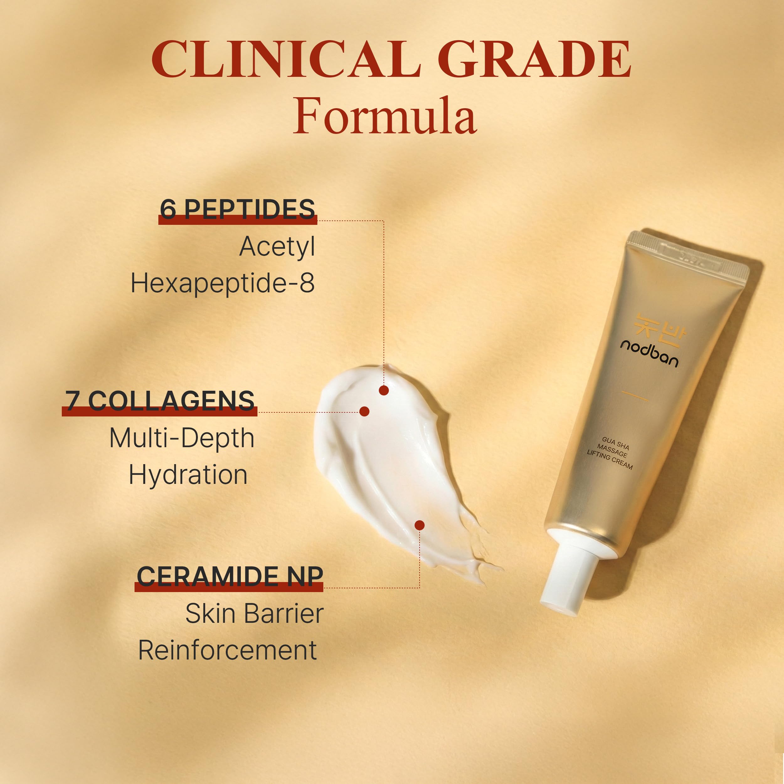 Heart Gua Sha Facial Tool &amp; Lifting Cream Set, Korean - NOBBAN