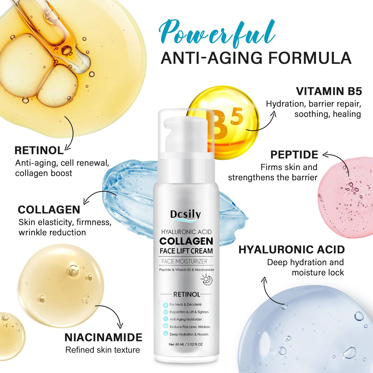 Skin Tighten And Lift Neck Cream Face Lift Cream 6 in 1 Anti - Dcsily Official Imagery - 5