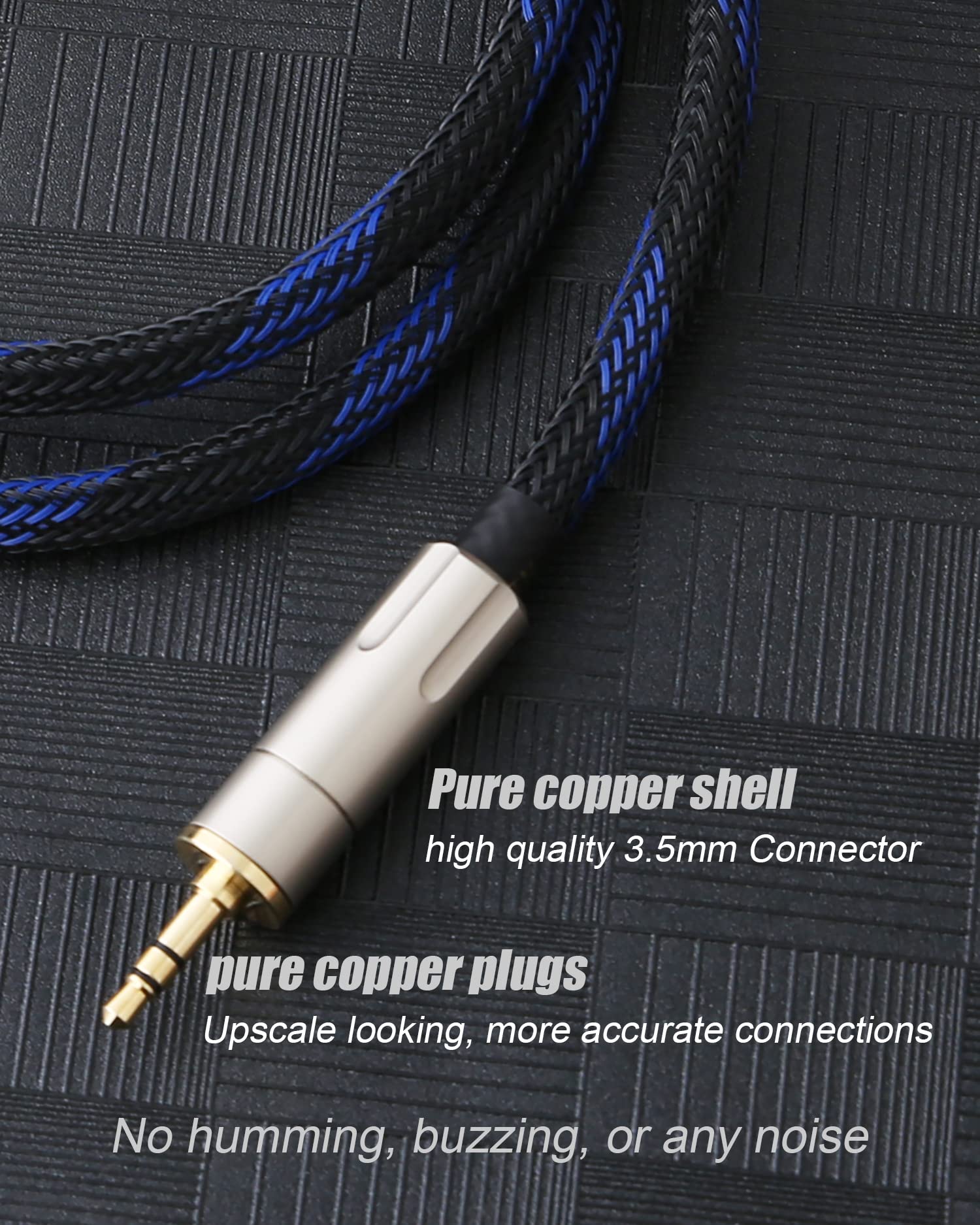 JORZOR Audiophile HiFi OFC Audio Cable 3.5mm Male to 2 RCA Male A by JORZOR - Angle View 4