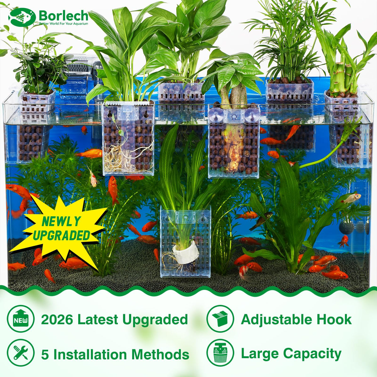 2026 Latest Upgraded Aquarium Plant Holder Adjustable Height - Borlech Official Imagery - 3