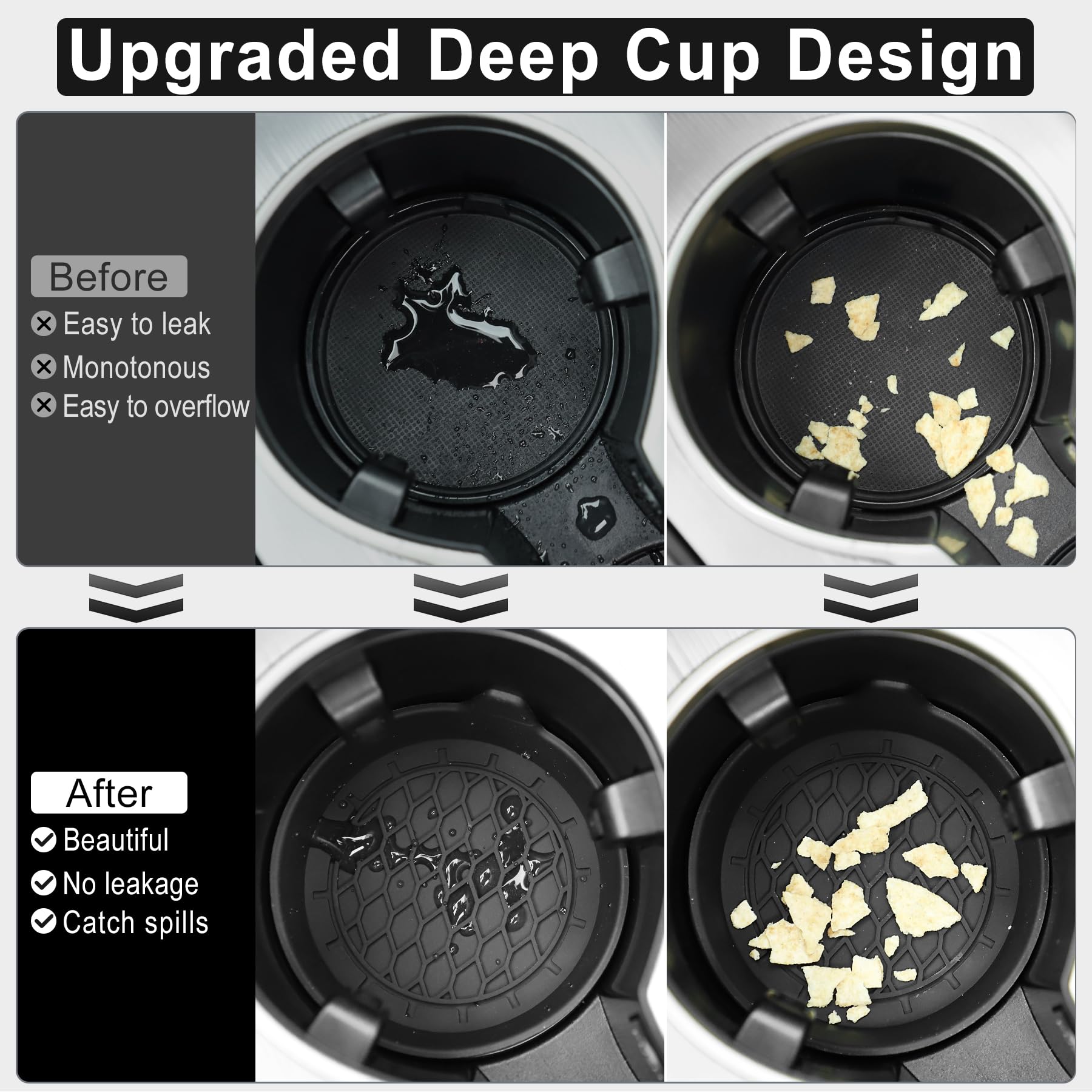 SINGARO Car Cup Holder Coaster, Silicone Cup Holder Insert, Unive - SINGARO Official Product View 2