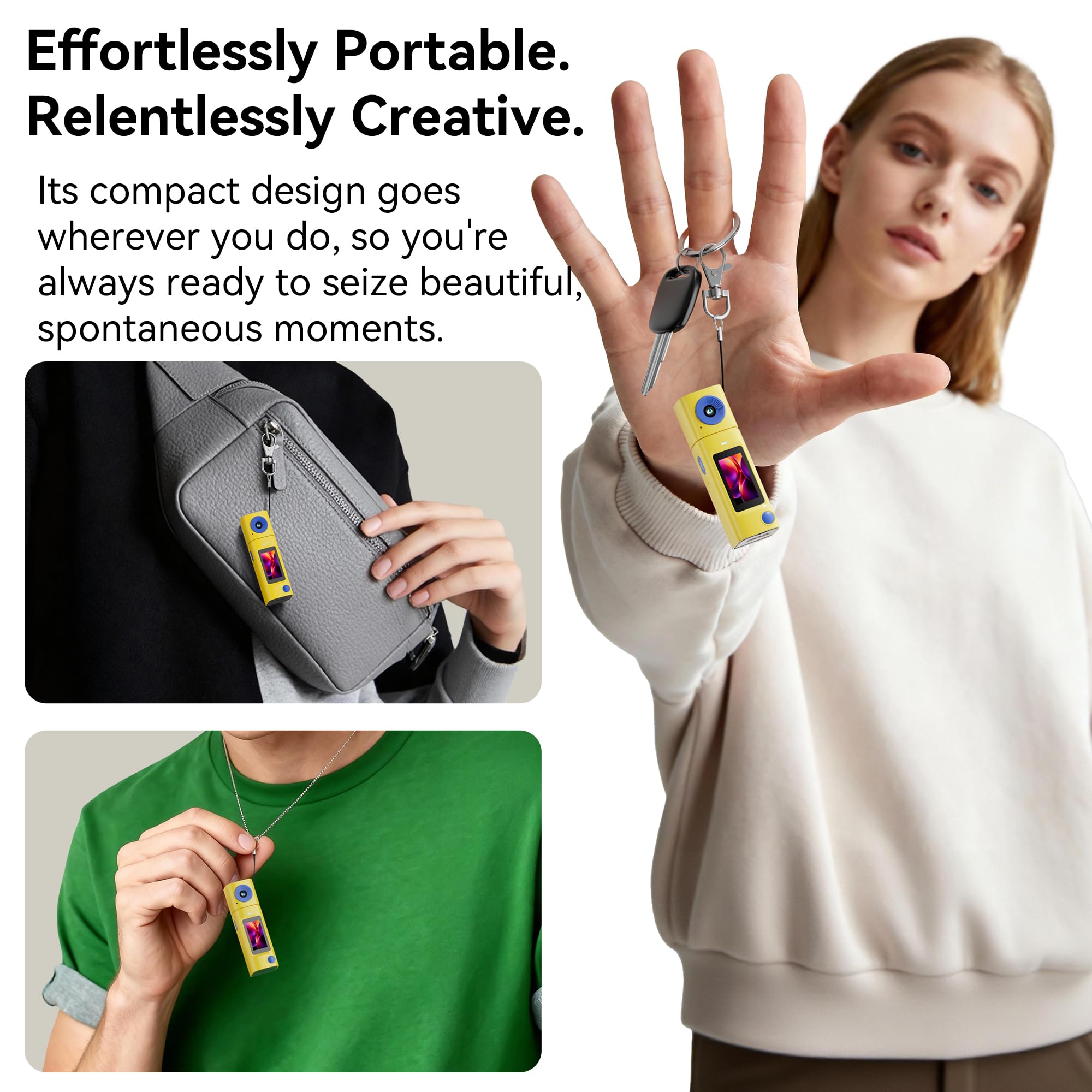 AUCAKU Mini Keychain Digital Camera:2K Digital Mini Camera with 16GB Card,Vintag - AUCAKU Official Product View 6