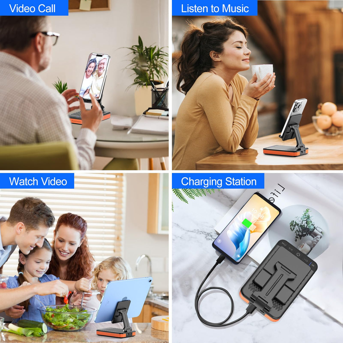 JTEMAN Bluetooth Speaker with Charging Phone Stand Portable - JTEMAN Official Imagery - 8