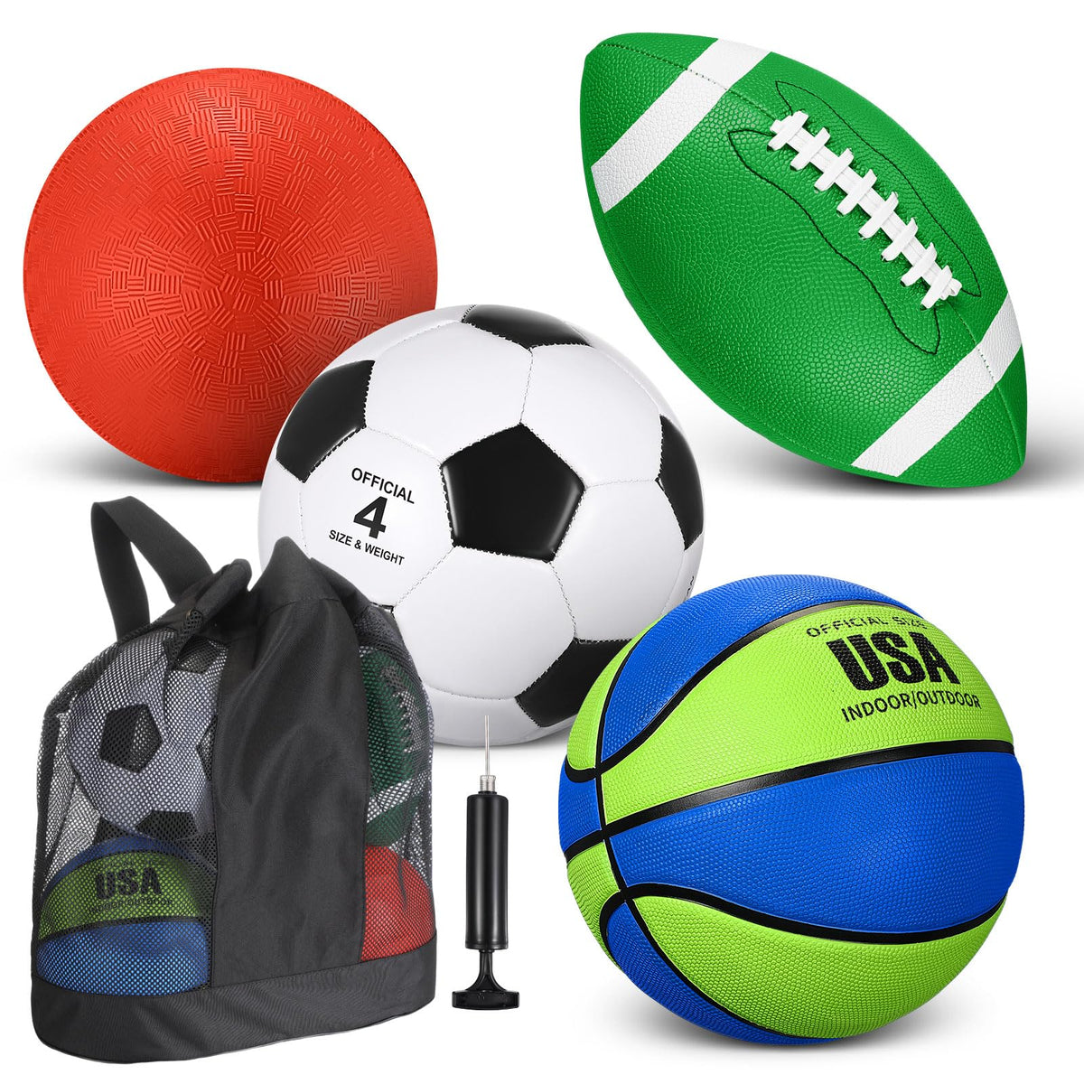 Deekin 4 Pcs Sport Balls Set for Kid Teen Playground Ball - Deekin Official Imagery - 1