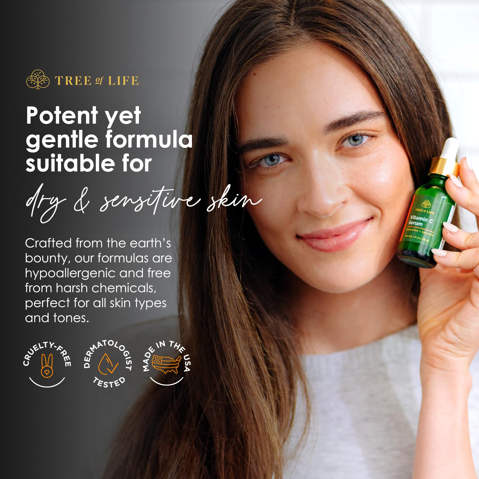 Tree of Life Face Serum Skin Care Set, Vit C, Niacinamide & Peptides Serum - Tree of Life Official Product View 8