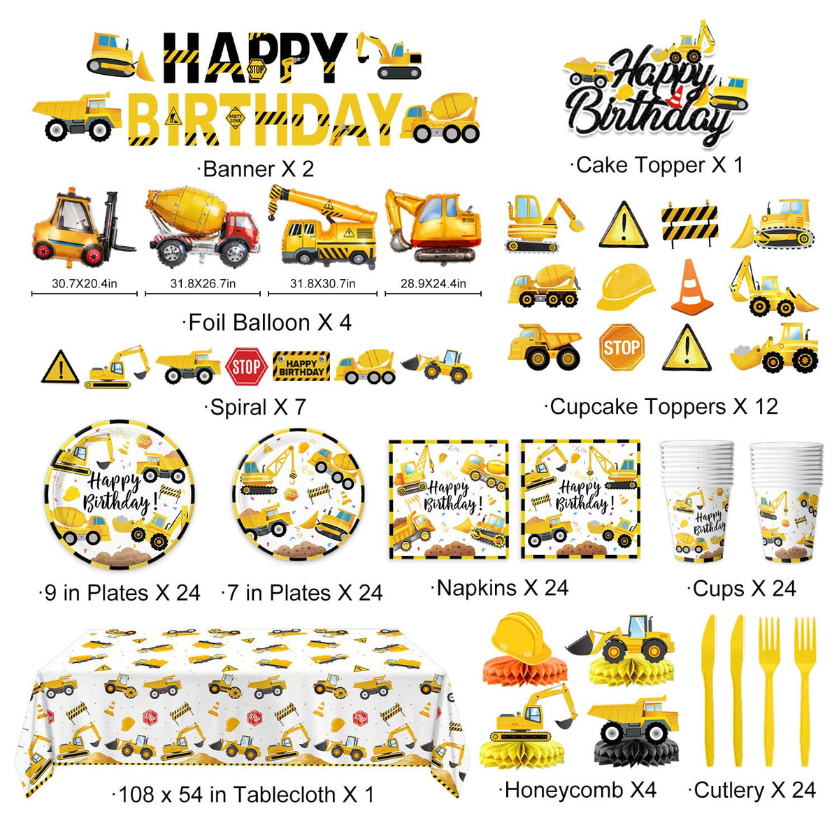 Construction Birthday Party Supplies - Oigco Official Imagery - 4