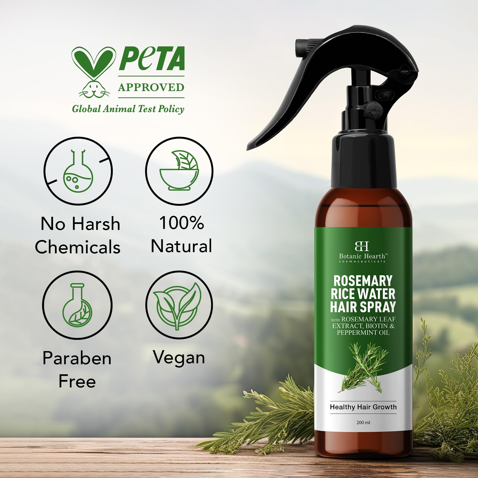 Botanic Hearth Rosemary & Rice Water Hair Growth Spray - 6.8 Fl oz - Botanic Hearth Official Product View 7