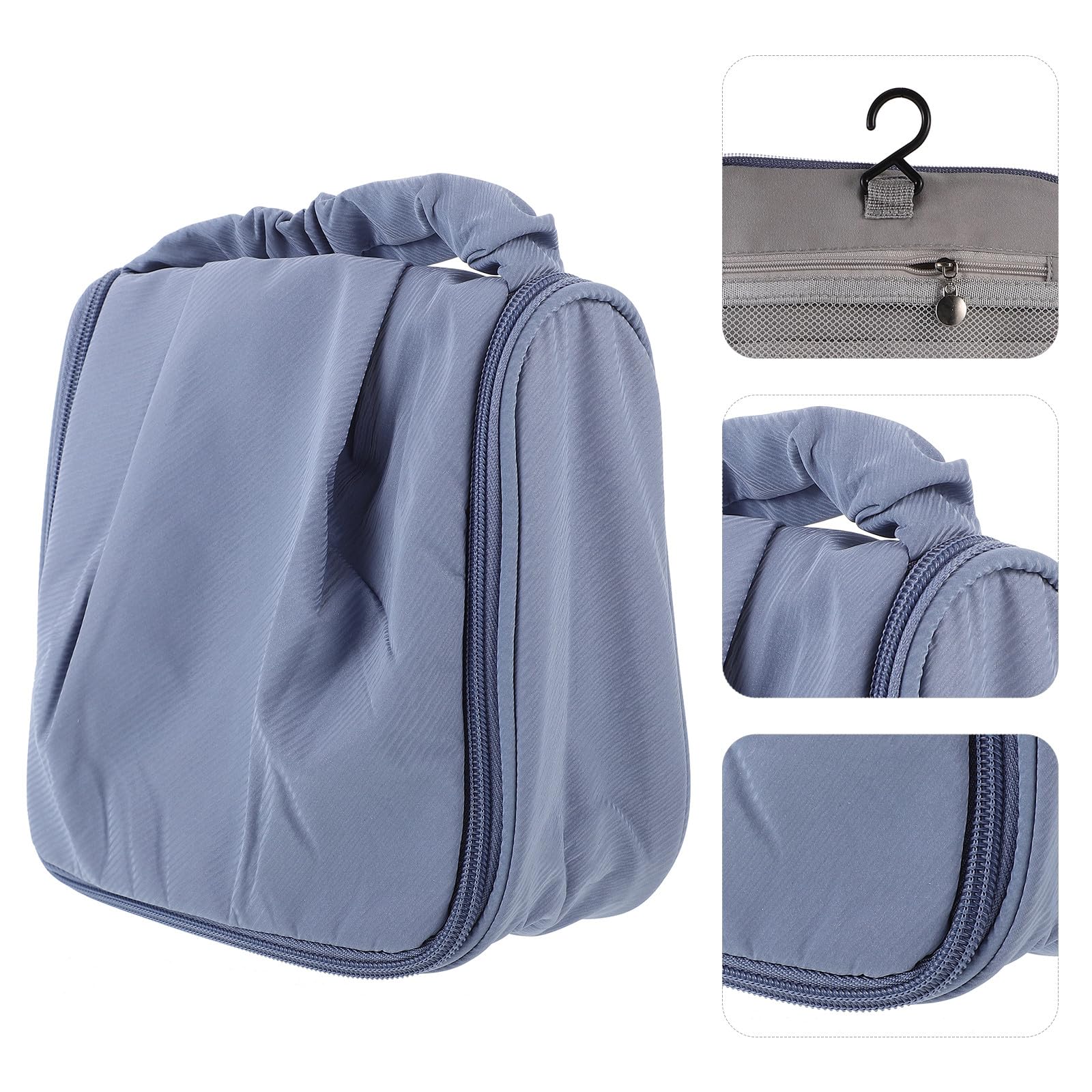 Large waterproof Veemoon cosmetic case with handle, open to show spacious interior and organized compartments for travel toiletries.
