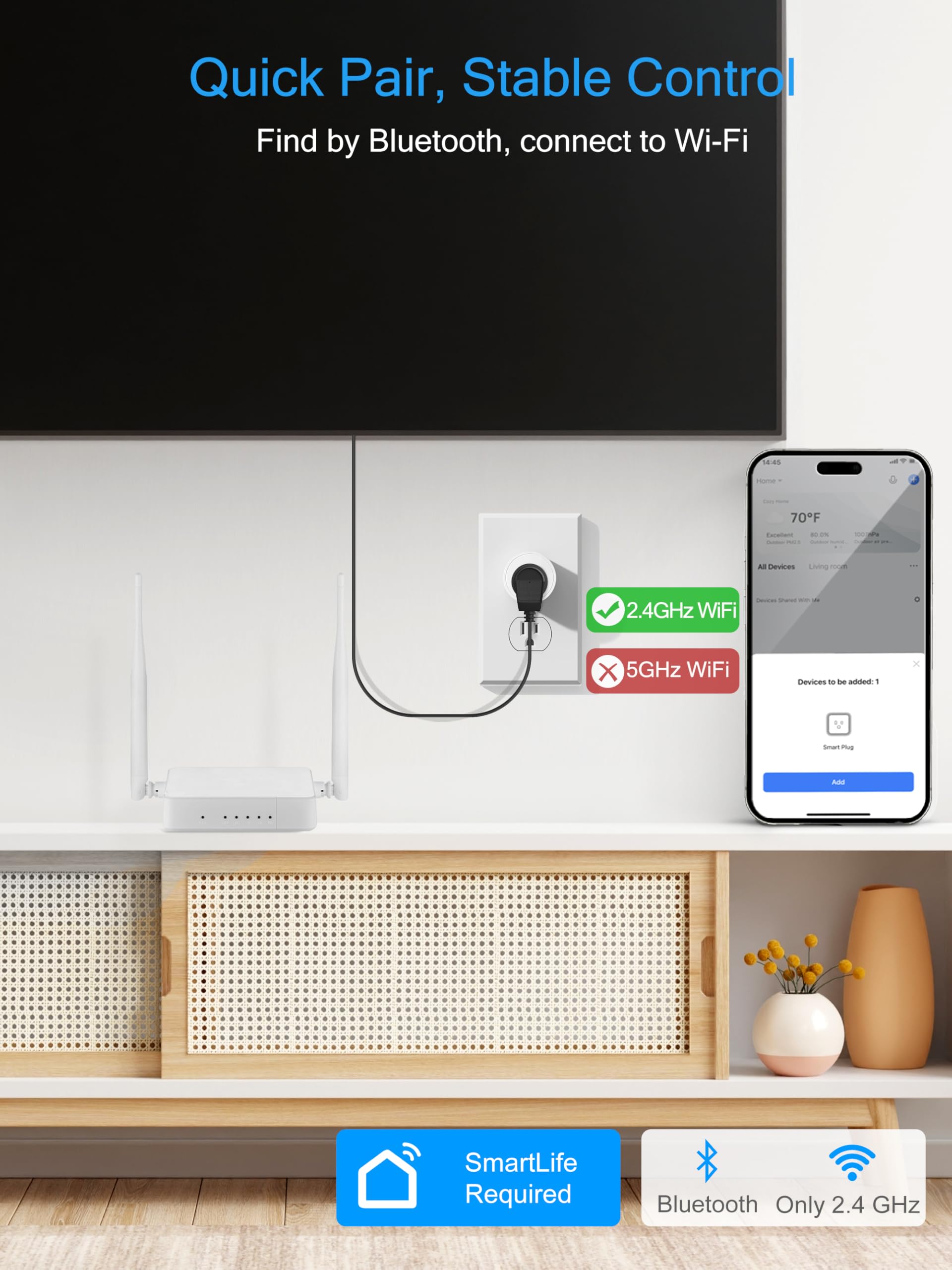 EIGHTREE 15A Smart Plug Works with Alexa & Google Home, Smart Outlet 4 Pack - EIGHTREE Official Product View 4