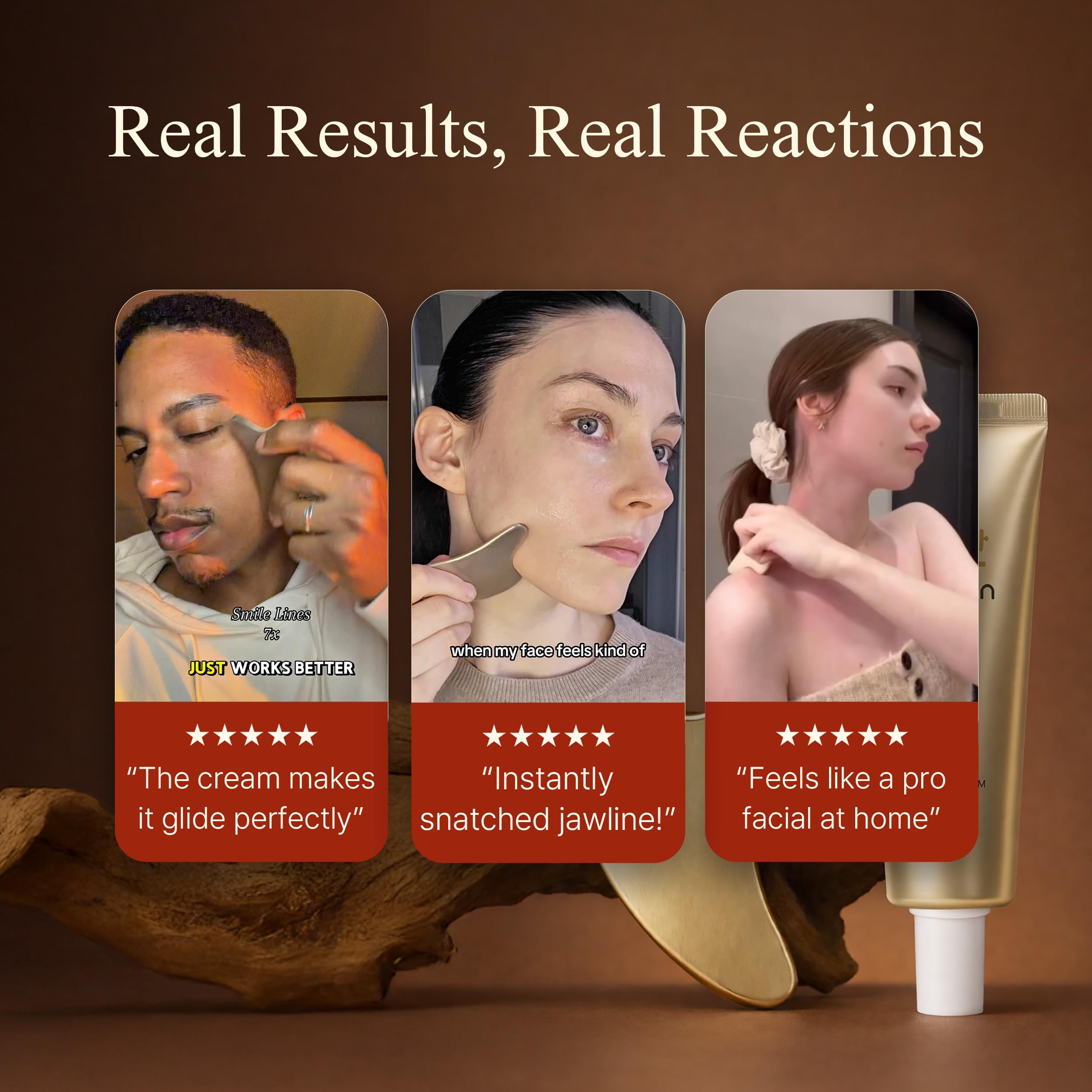 Heart Gua Sha Facial Tool &amp; Lifting Cream Set, Korean - NOBBAN