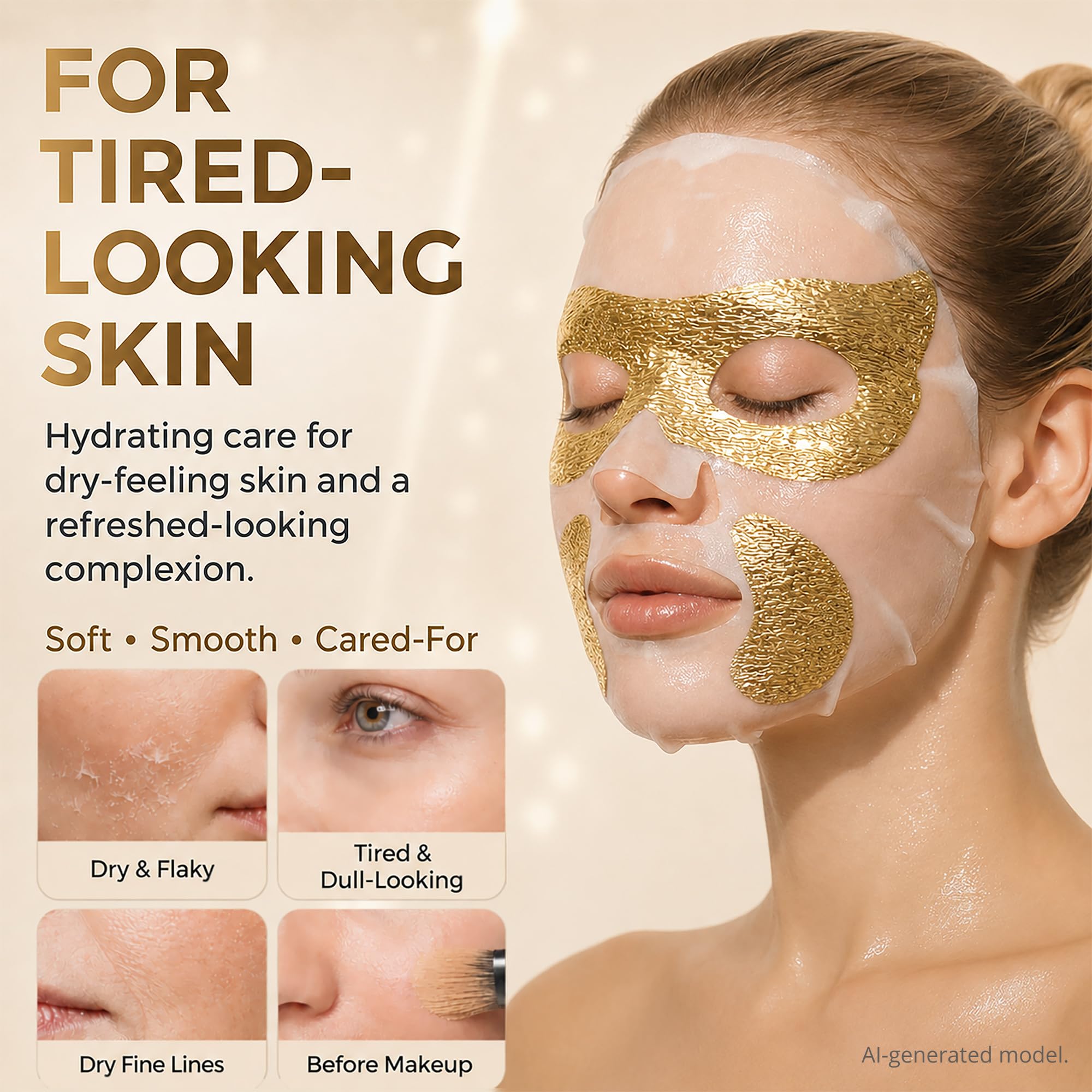 Korean Collagen Face Mask with Integrated Eye Patches, Anti Aging - GONIM