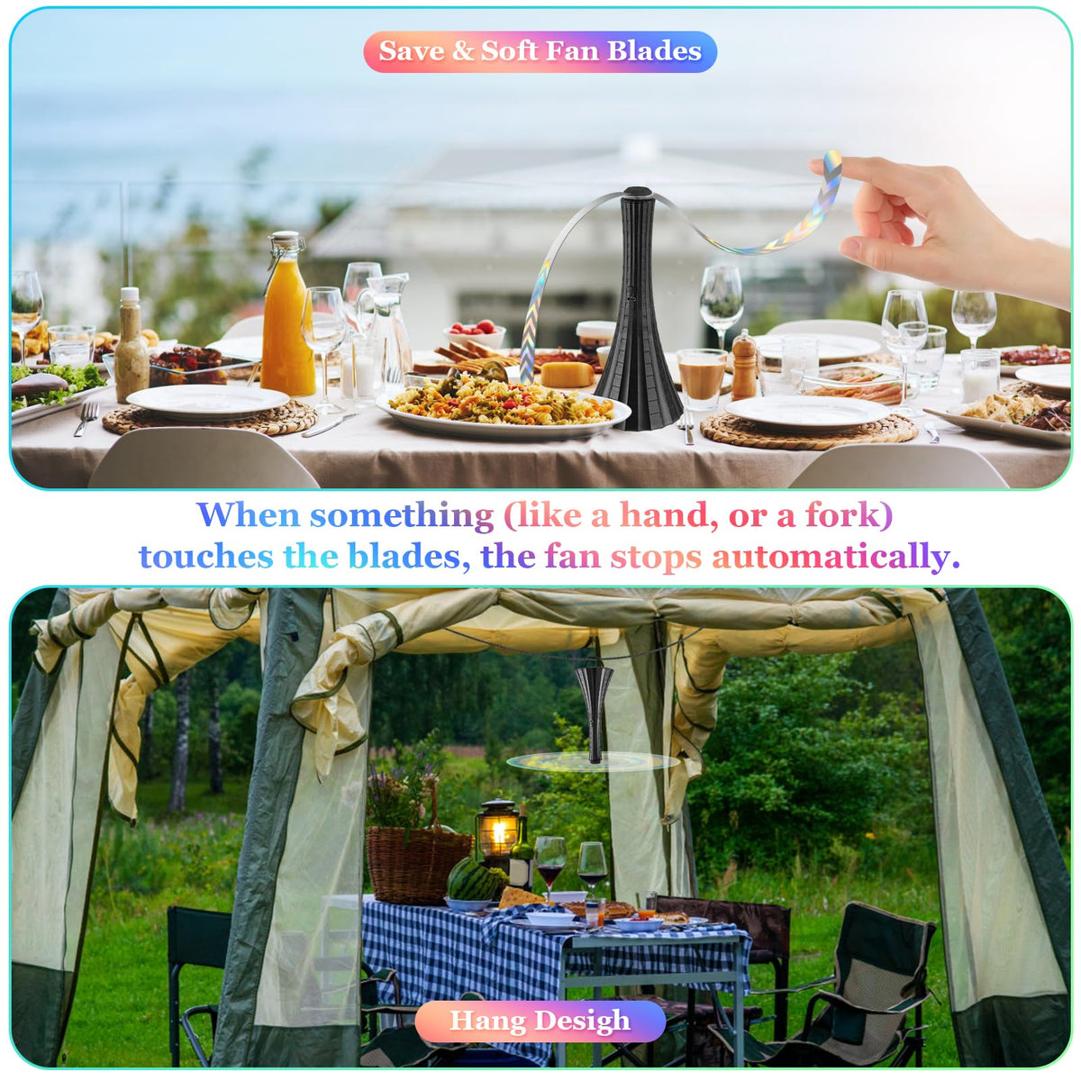 Fly Fans for Tables Rechargeable Flies Fan to Keep Flies - Adawook Official Imagery - 7
