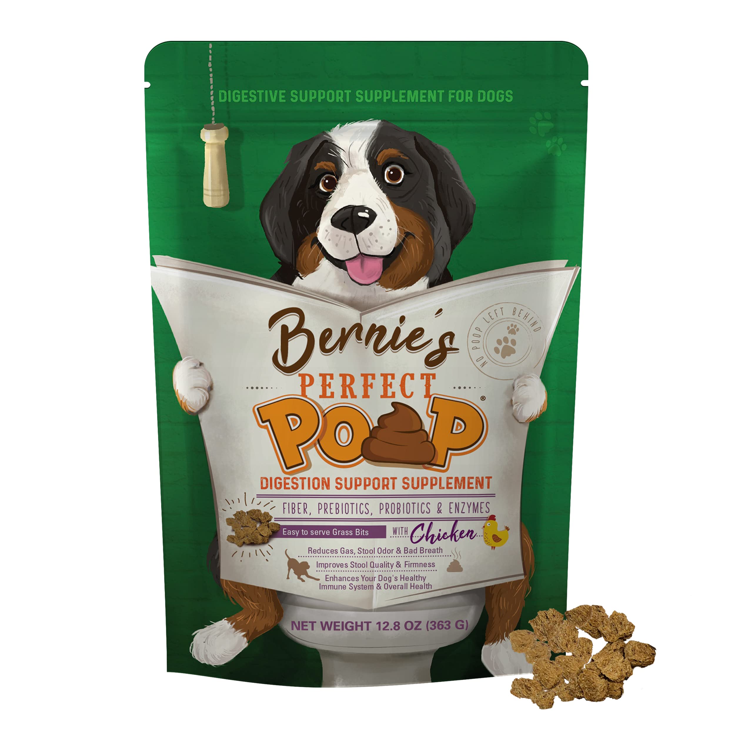 Bernie's Perfect Poop 4-in-1 Dog Digestion Supplement, Chicken, 12.8 oz - Bernie's Official Product View 1