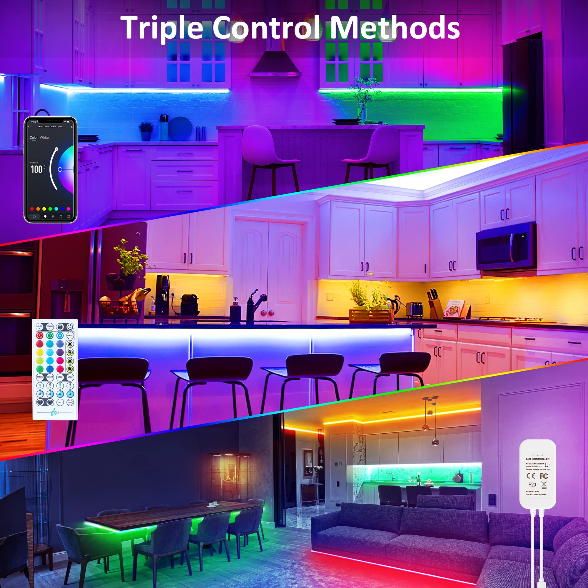 maylit 10 PCS 20in Smart RGB Under Cabinet Lights Kit - maylit Official Product View 2