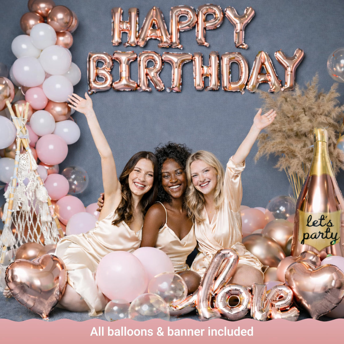 VIDAL CRAFTS 71 Piece Rose Gold Birthday Decorations for - Vidal Crafts for a perfect party Official Imagery - 5