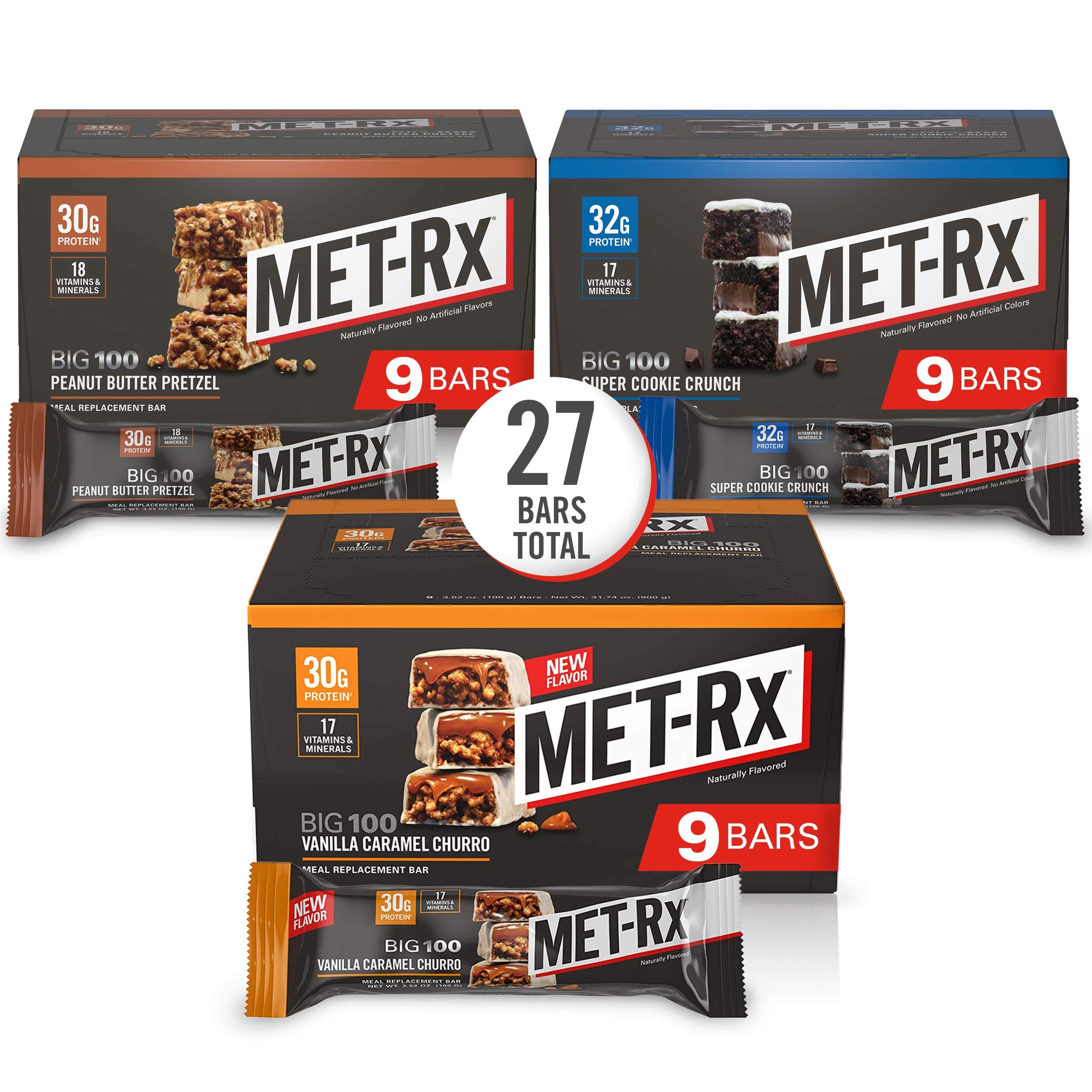 MET-Rx Big 100 Protein Bars, Peanut Butter Pretzel, 30g Protein, - MET-Rx Official Product View 8